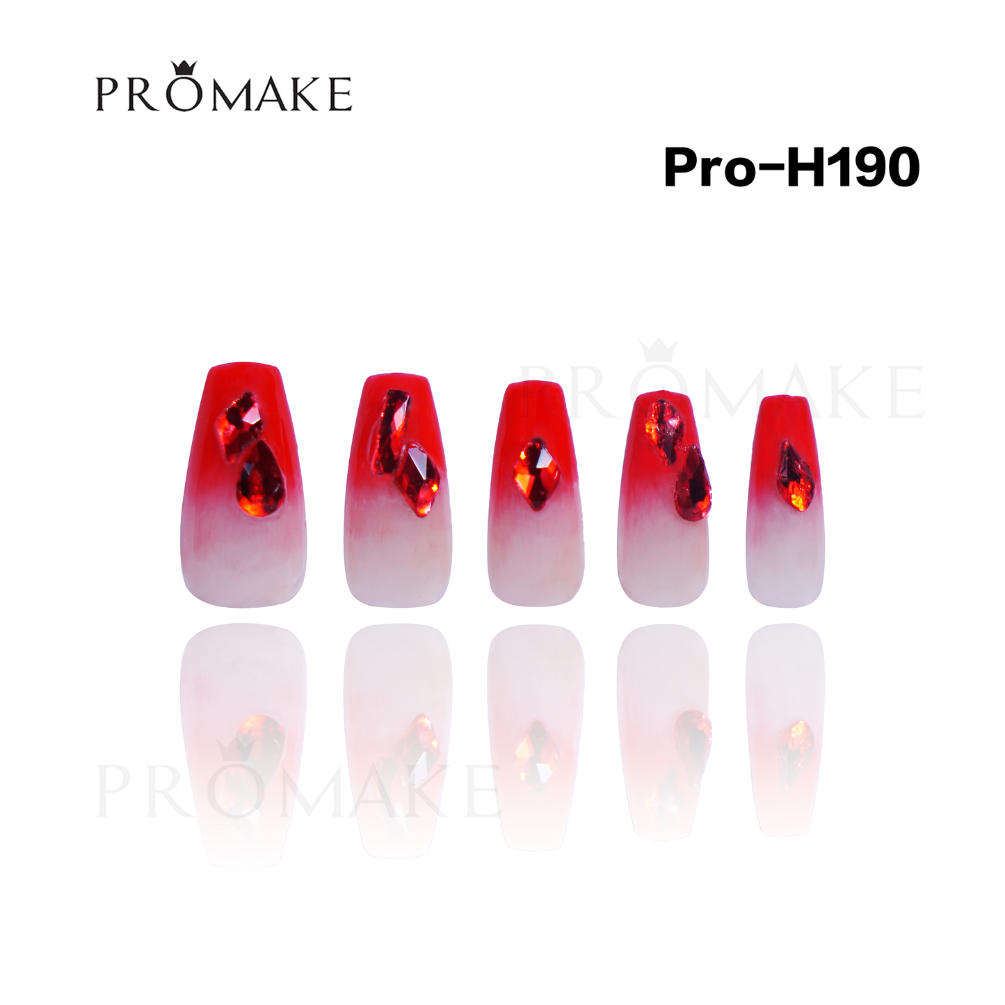 [New Arrival] Promake Luxury - Mid-Length H181-H200 - Handmade Press On Nails 10PCS Reuseable Nails wtih Nail tools