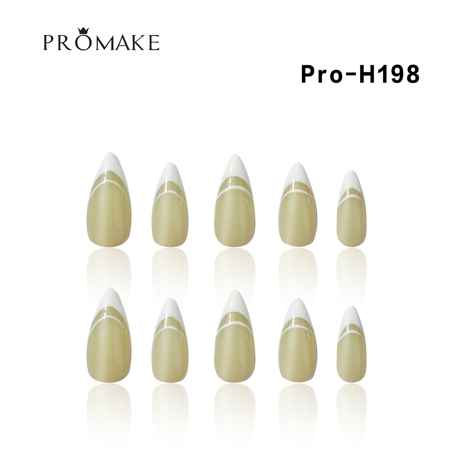 [New Arrival] Promake Luxury - Mid-Length H181-H200 - Handmade Press On Nails 10PCS Reuseable Nails wtih Nail tools