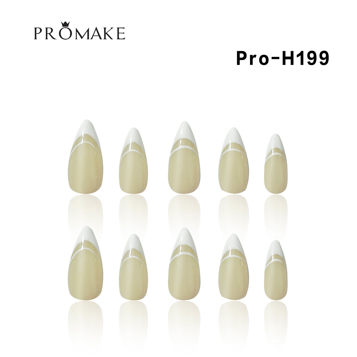 [New Arrival] Promake Luxury - Mid-Length H181-H200 - Handmade Press On Nails 10PCS Reuseable Nails wtih Nail tools