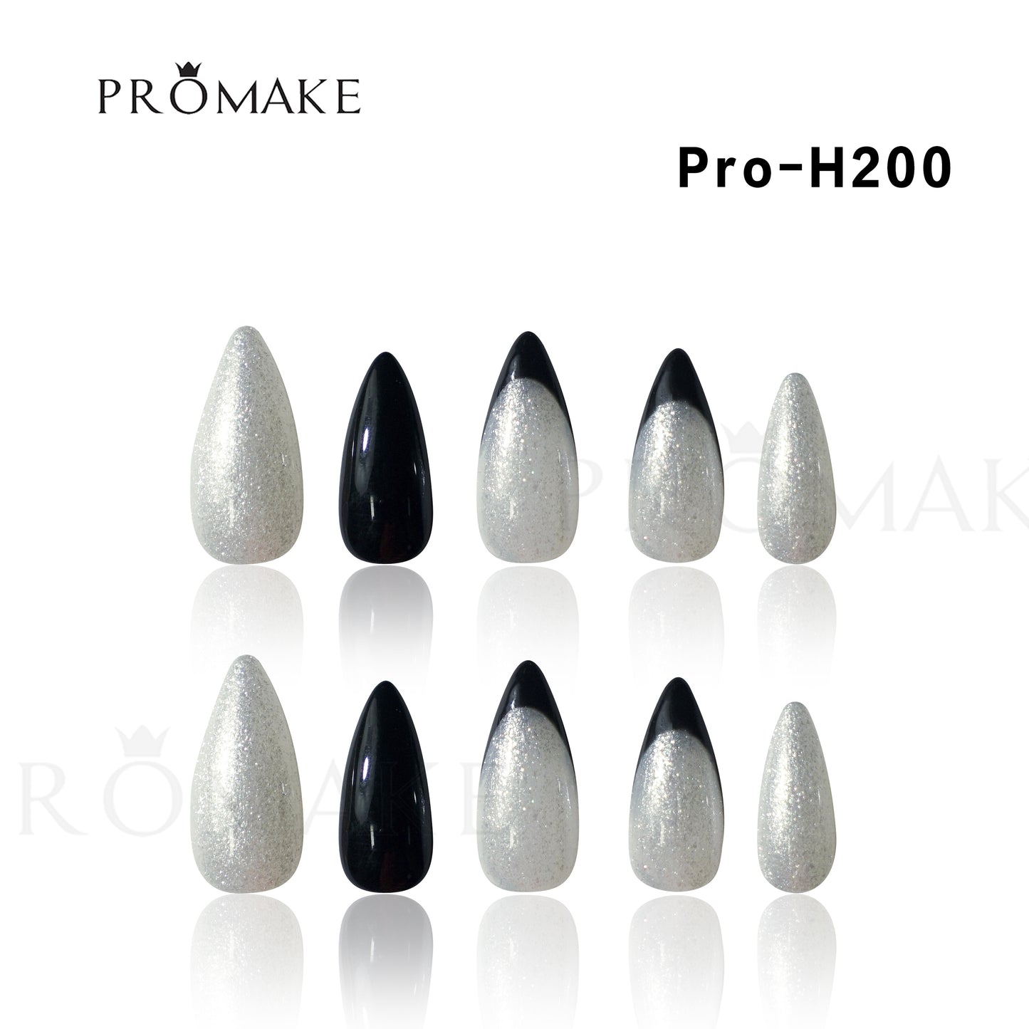 [New Arrival] Promake Luxury - Mid-Length H181-H200 - Handmade Press On Nails 10PCS Reuseable Nails wtih Nail tools