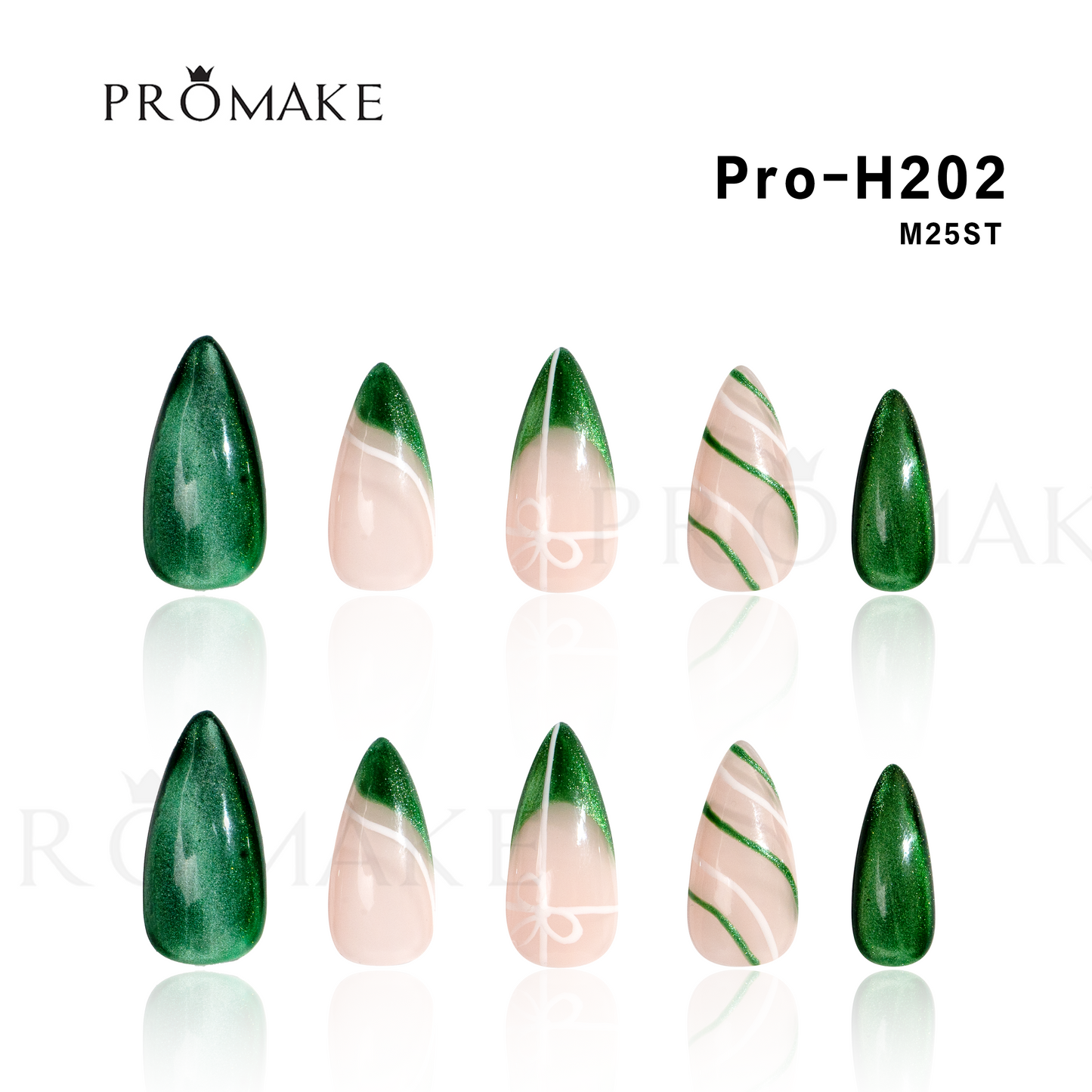 [New Arrival] Promake Luxury - Mid-Length H181-H200 - Handmade Press On Nails 10PCS Reuseable Nails wtih Nail tools