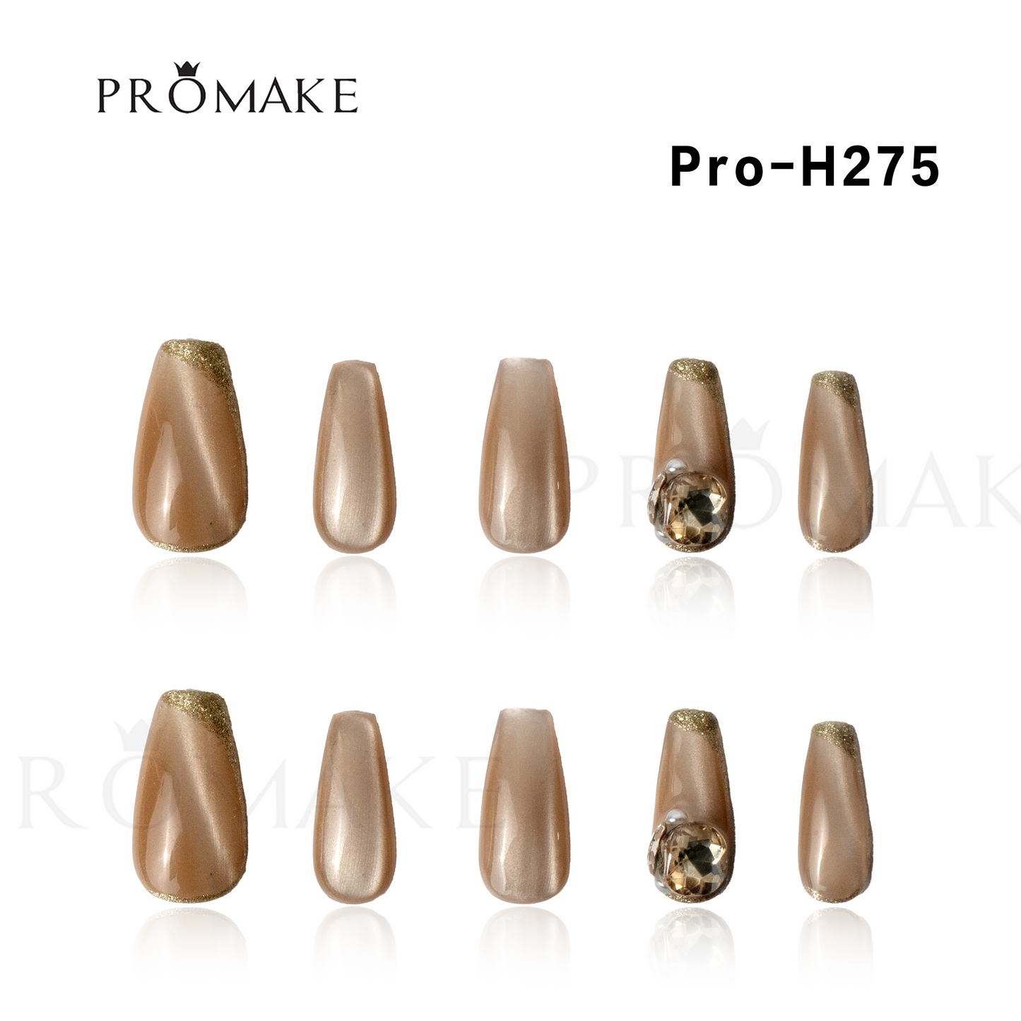 [New Arrival] Promake Luxury - Mid-Length H241-H294- Handmade Press On Nails 10PCS Reuseable Nails wtih Nail tools