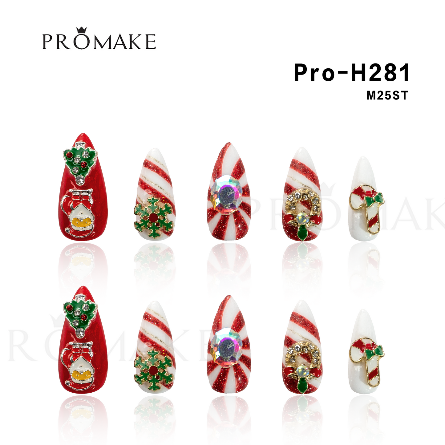 [NEW ARRIVAL] Promake Christmas design！- Custom Handmade Press On Nails 10PCS Reuseable Nails wtih Nail tools