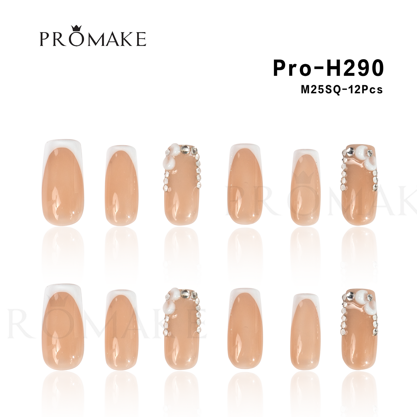 [New Arrival] Promake Luxury - Mid-Length H241-H294- Handmade Press On Nails 10PCS Reuseable Nails wtih Nail tools