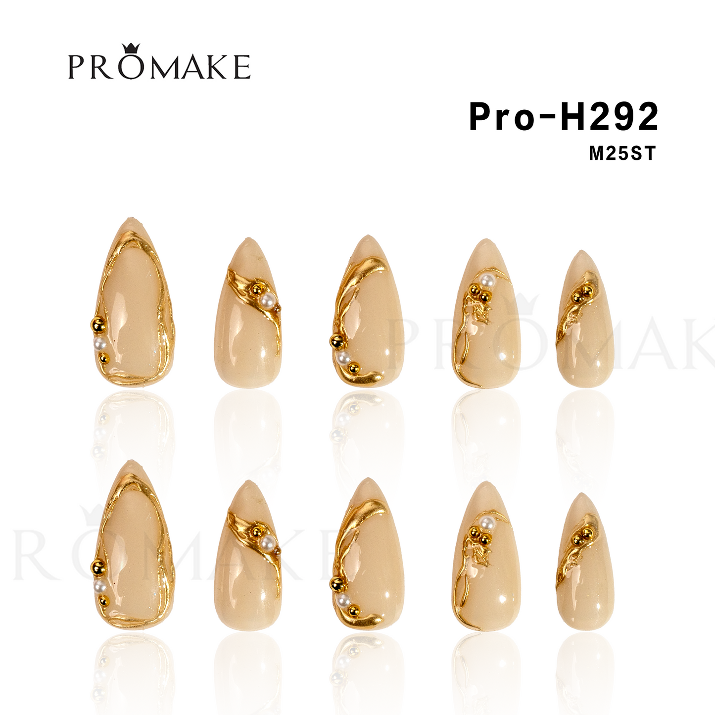 [New Arrival] Promake Luxury - Mid-Length H241-H294- Handmade Press On Nails 10PCS Reuseable Nails wtih Nail tools