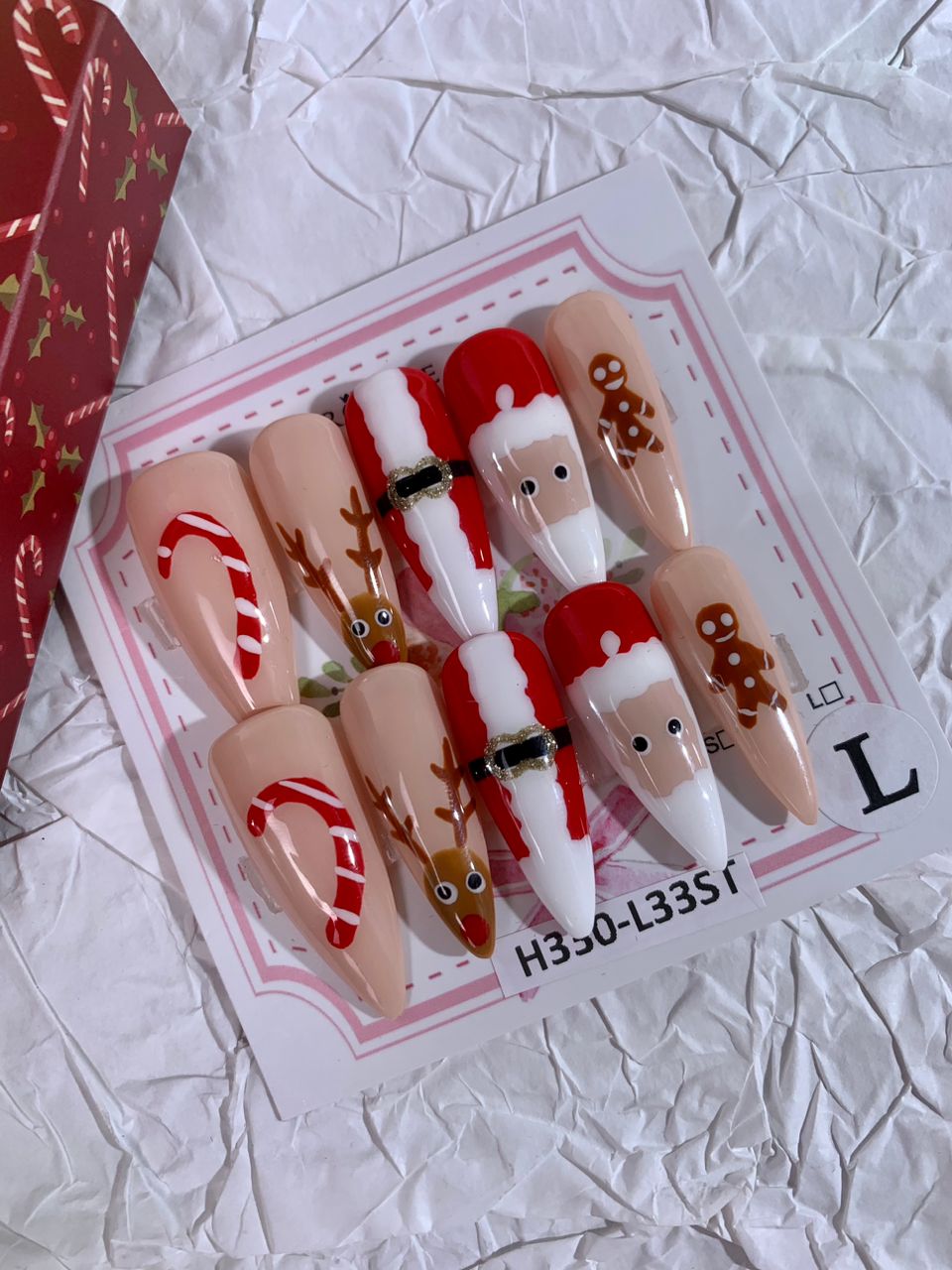 [NEW ARRIVAL] Promake Christmas design！- Custom Handmade Press On Nails 10PCS Reuseable Nails wtih Nail tools