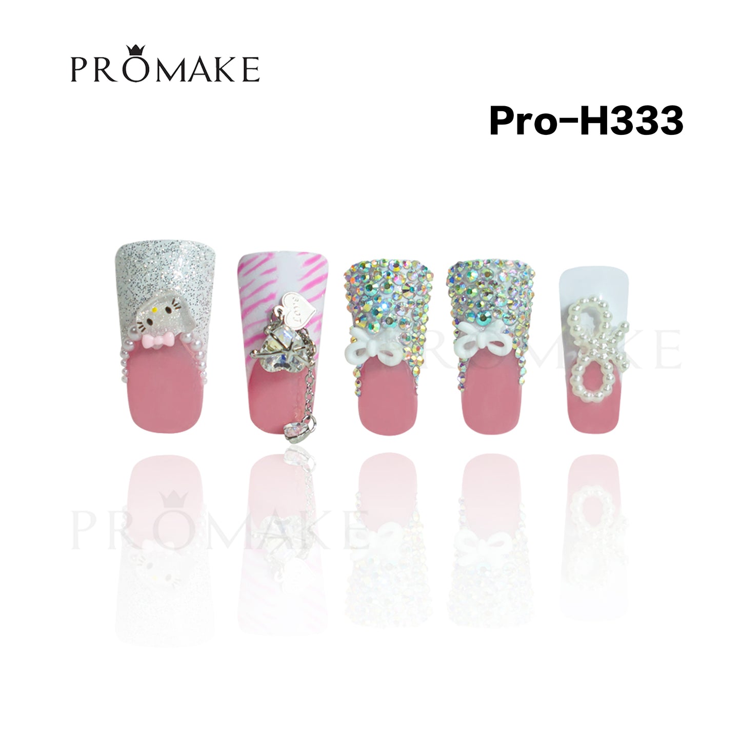 [New Arrival] Promake Luxury - DUCK TIPS - H331-H334 - Custom Handmade Press On Nails 10PCS Reuseable Nails wtih Nail tools