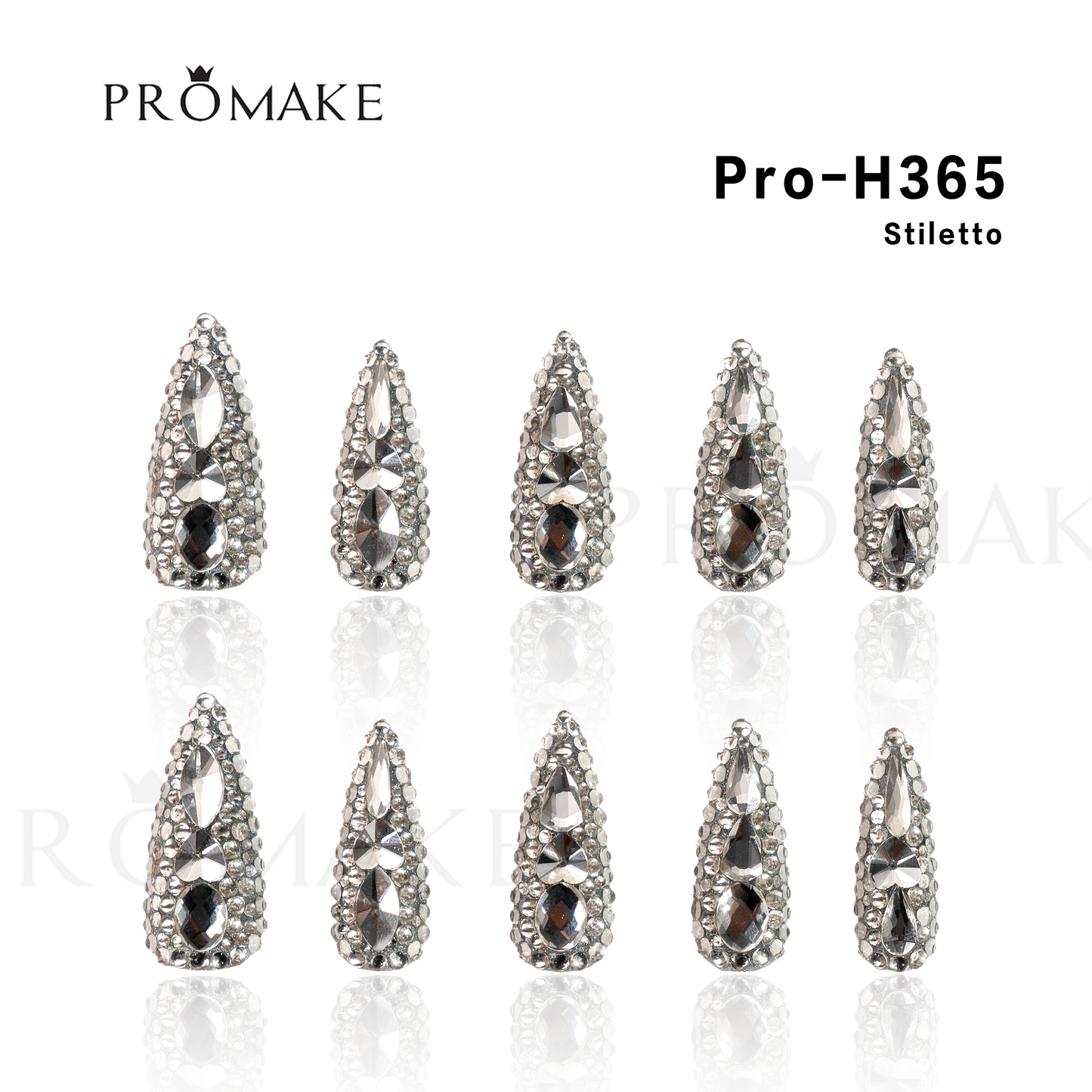 [New Arrival] Promake Luxury - Long length - H351-H371 - Custom Handmade Press On Nails 10PCS Reuseable Nails wtih Nail tools