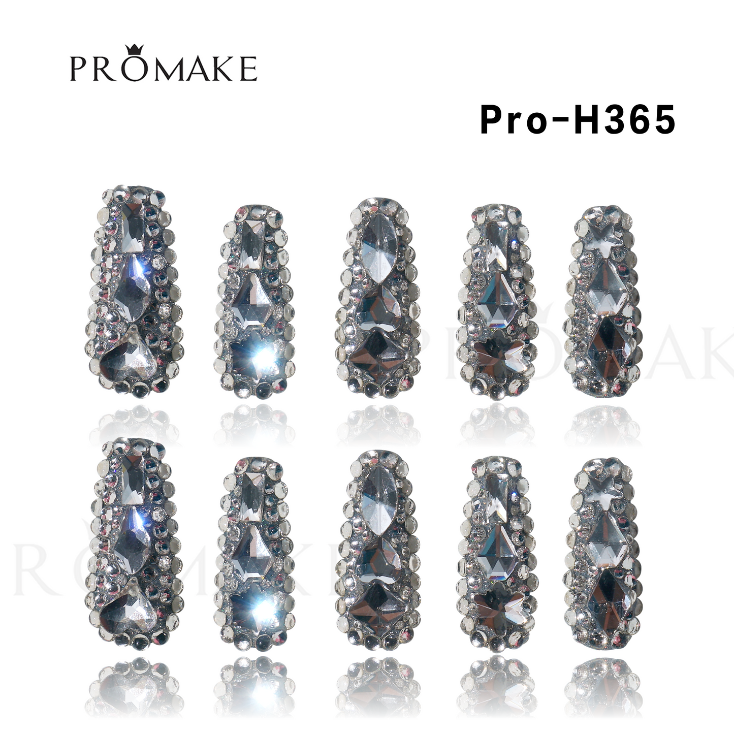 [New Arrival] Promake Luxury - Long length - H351-H371 - Custom Handmade Press On Nails 10PCS Reuseable Nails wtih Nail tools