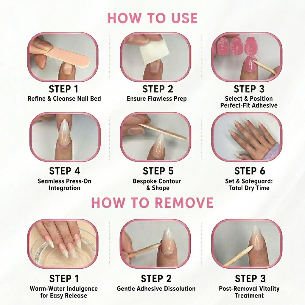 Promake Luxury - Custom Design -Handmade Press On Nails 10PCS Reuseable Nails wtih Nail tools