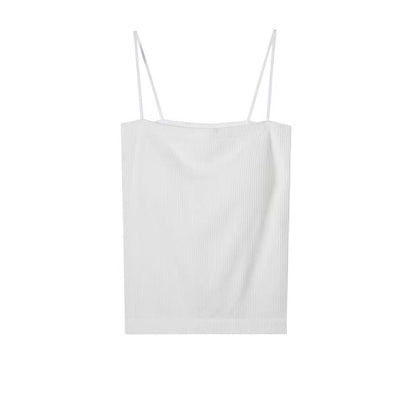 Seamless Beauty Back Camisole Girl Spaghetti Strap Underwear Women's Sling with Chest Pad Base Tube Top One Piece