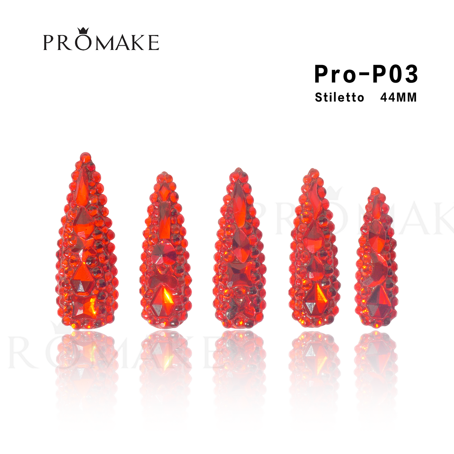 [NEW ARRIVAL] Promake Luxury - Super Long 44MM - P03-133-44mm - Custom Handmade Press On Nails 10PCS Reuseable Nails wtih Nail tools