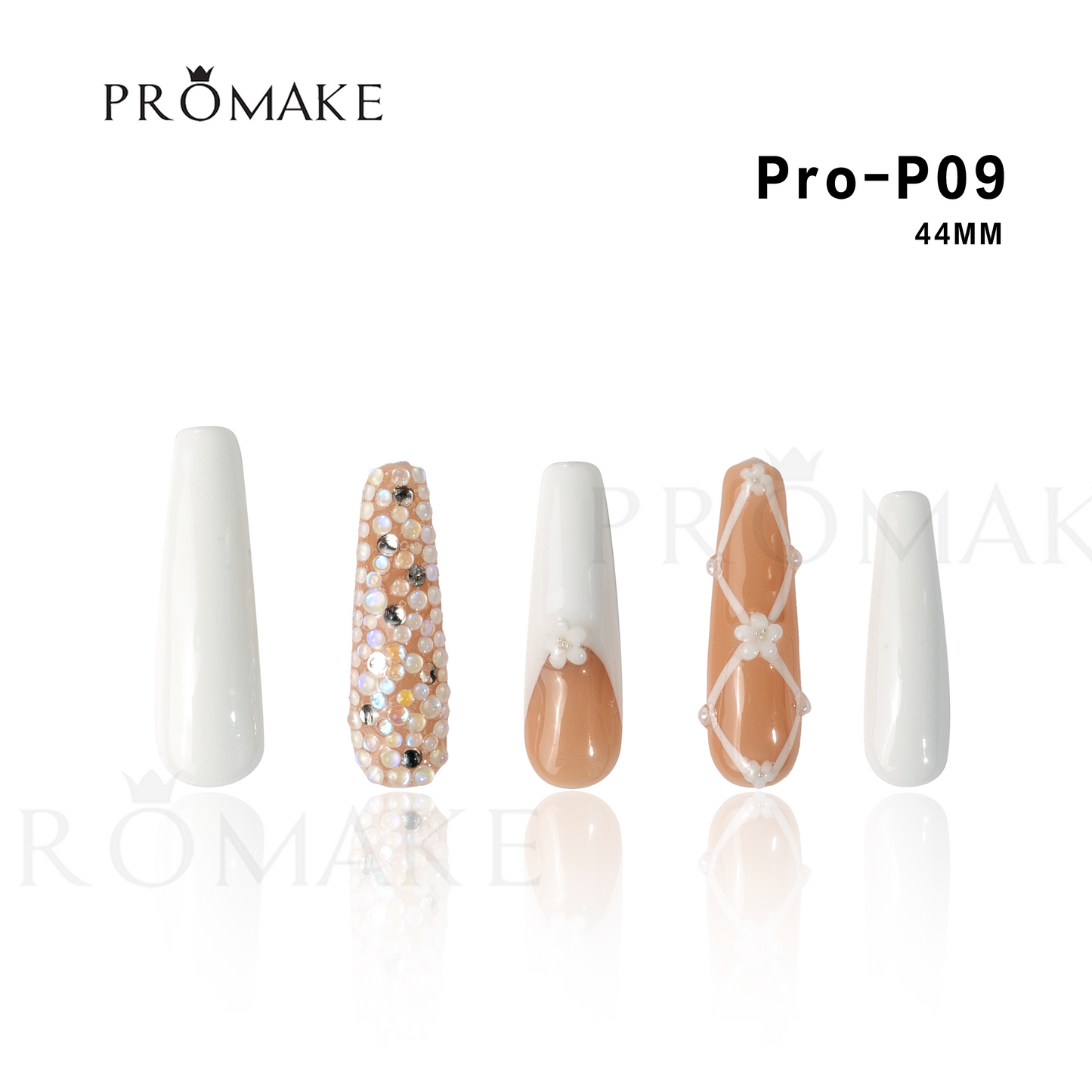 [NEW ARRIVAL] Promake Luxury - Super Long 44MM - P03-133-44mm - Custom Handmade Press On Nails 10PCS Reuseable Nails wtih Nail tools