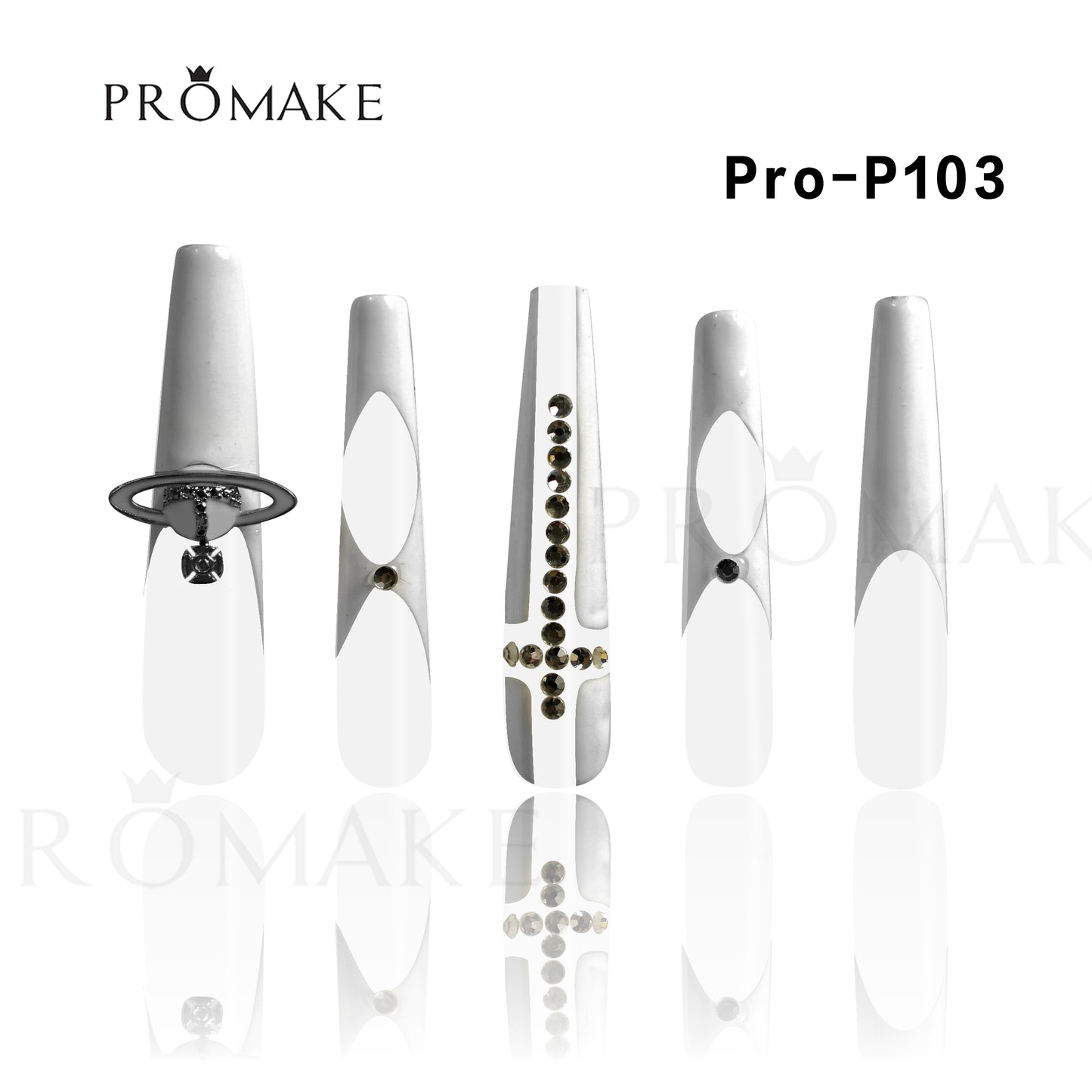 [NEW ARRIVAL] Promake Luxury - Super Long 54MM - P93-P108 - Custom Handmade Press On Nails 10PCS Reuseable Nails wtih Nail tools