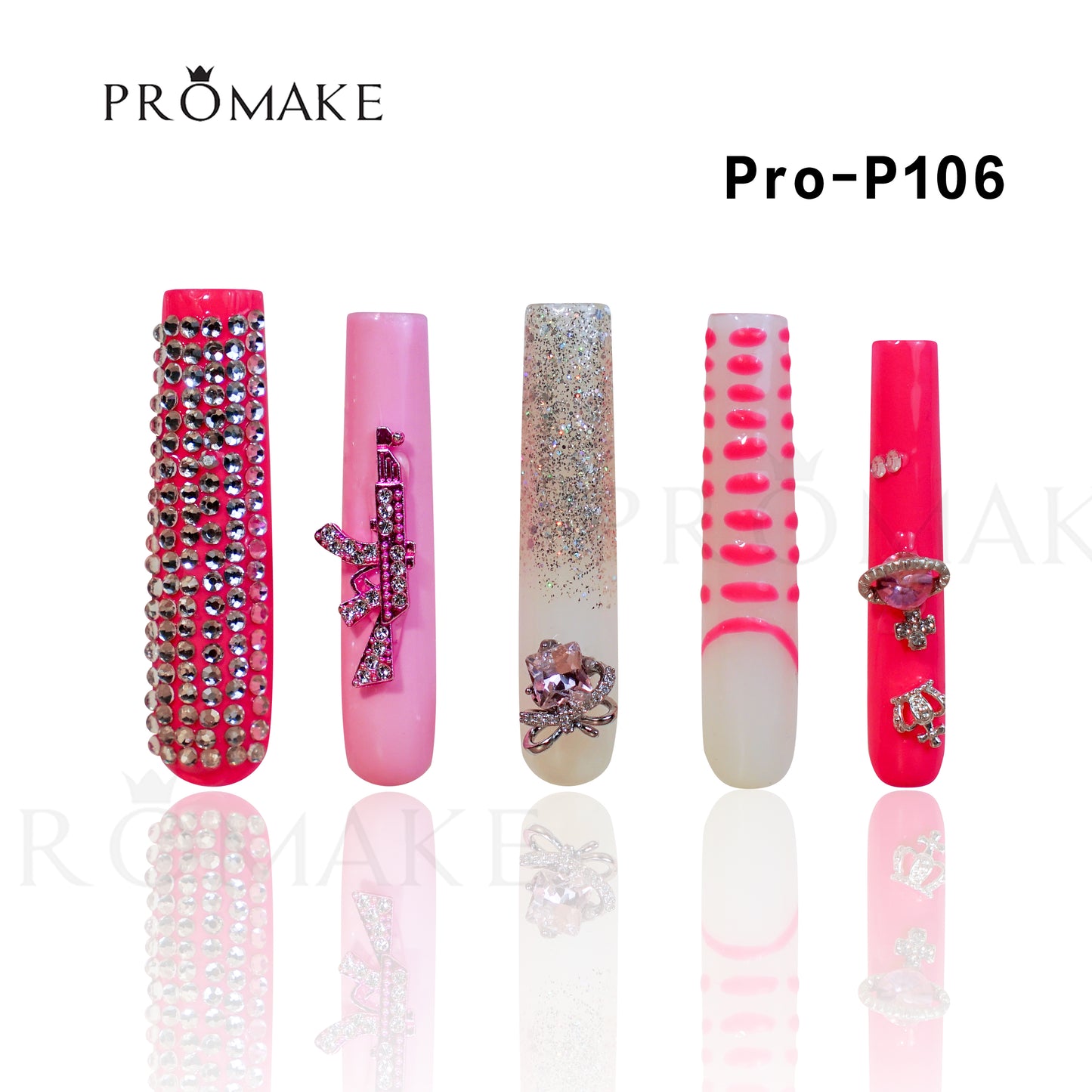 [NEW ARRIVAL] Promake Luxury - Super Long 54MM - P93-P108 - Custom Handmade Press On Nails 10PCS Reuseable Nails wtih Nail tools