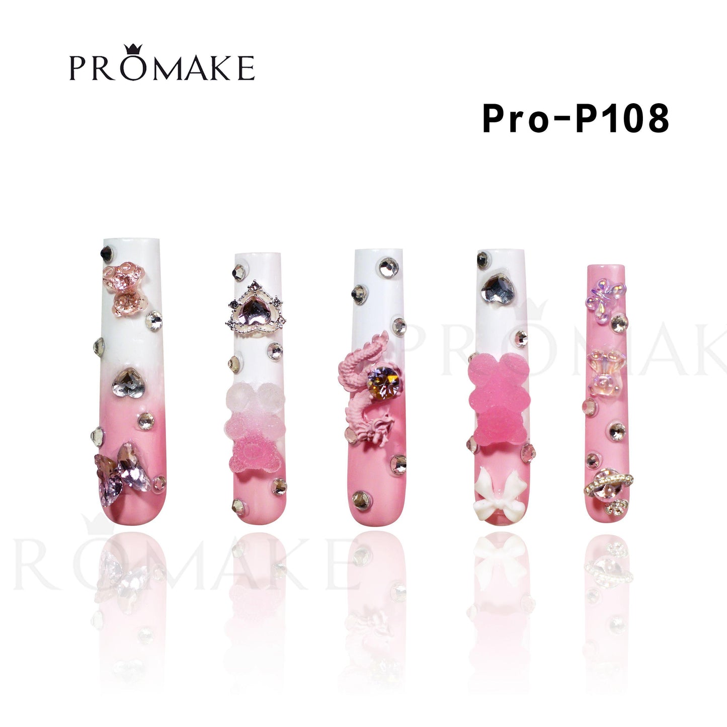 [NEW ARRIVAL] Promake Luxury - Super Long 54MM - P93-P108 - Custom Handmade Press On Nails 10PCS Reuseable Nails wtih Nail tools