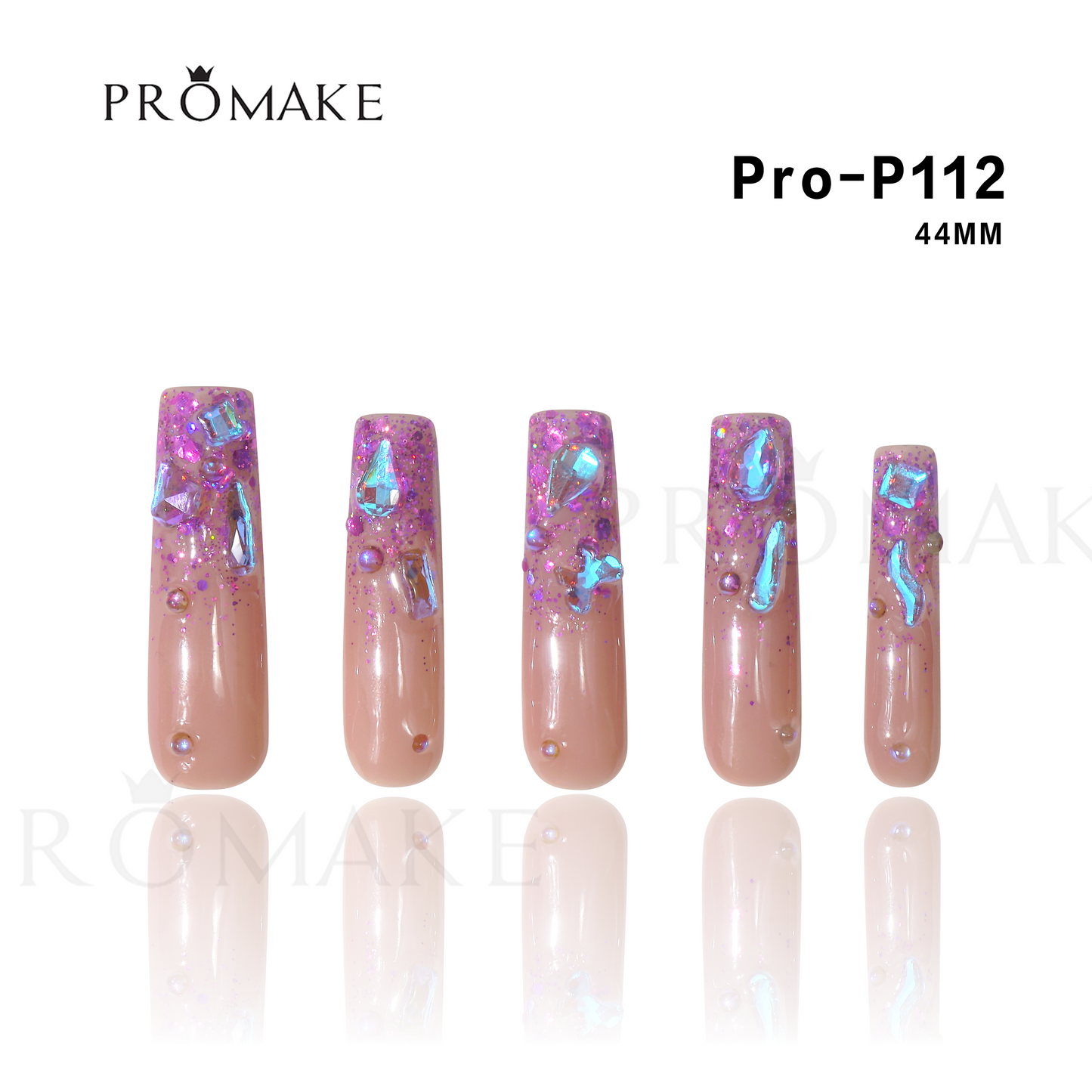[NEW ARRIVAL] Promake Luxury - Super Long 44MM - P03-133-44mm - Custom Handmade Press On Nails 10PCS Reuseable Nails wtih Nail tools