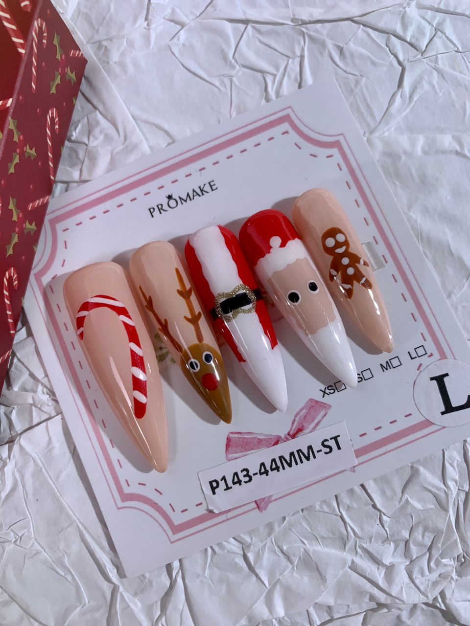 [NEW ARRIVAL] Promake Christmas design！- Custom Handmade Press On Nails 10PCS Reuseable Nails wtih Nail tools