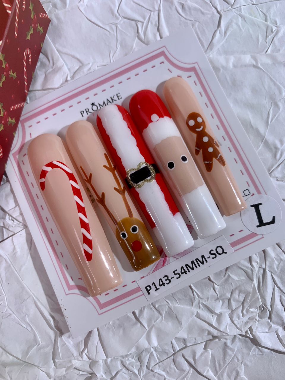 [NEW ARRIVAL] Promake Christmas design！- Custom Handmade Press On Nails 10PCS Reuseable Nails wtih Nail tools