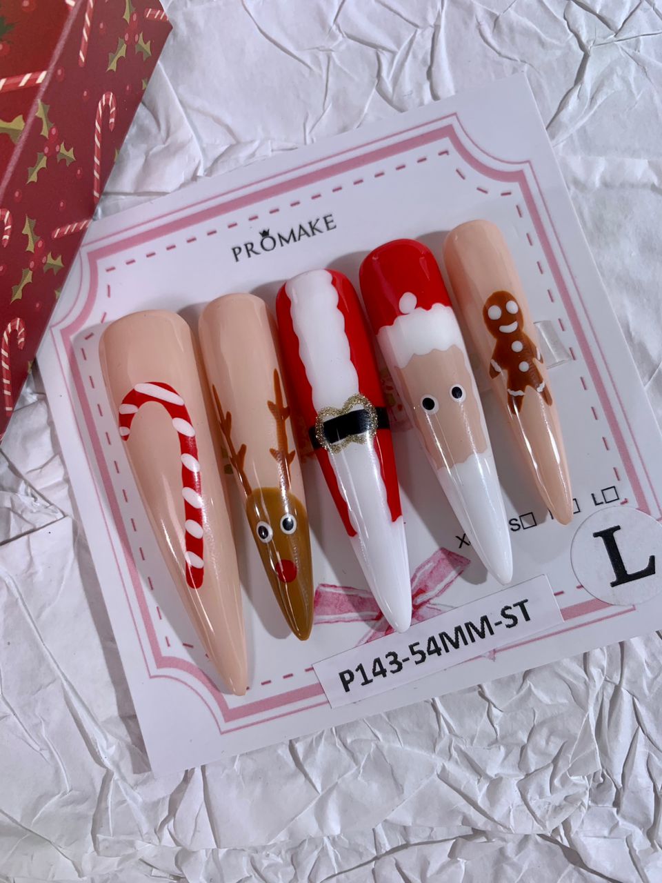 [NEW ARRIVAL] Promake Christmas design！- Custom Handmade Press On Nails 10PCS Reuseable Nails wtih Nail tools