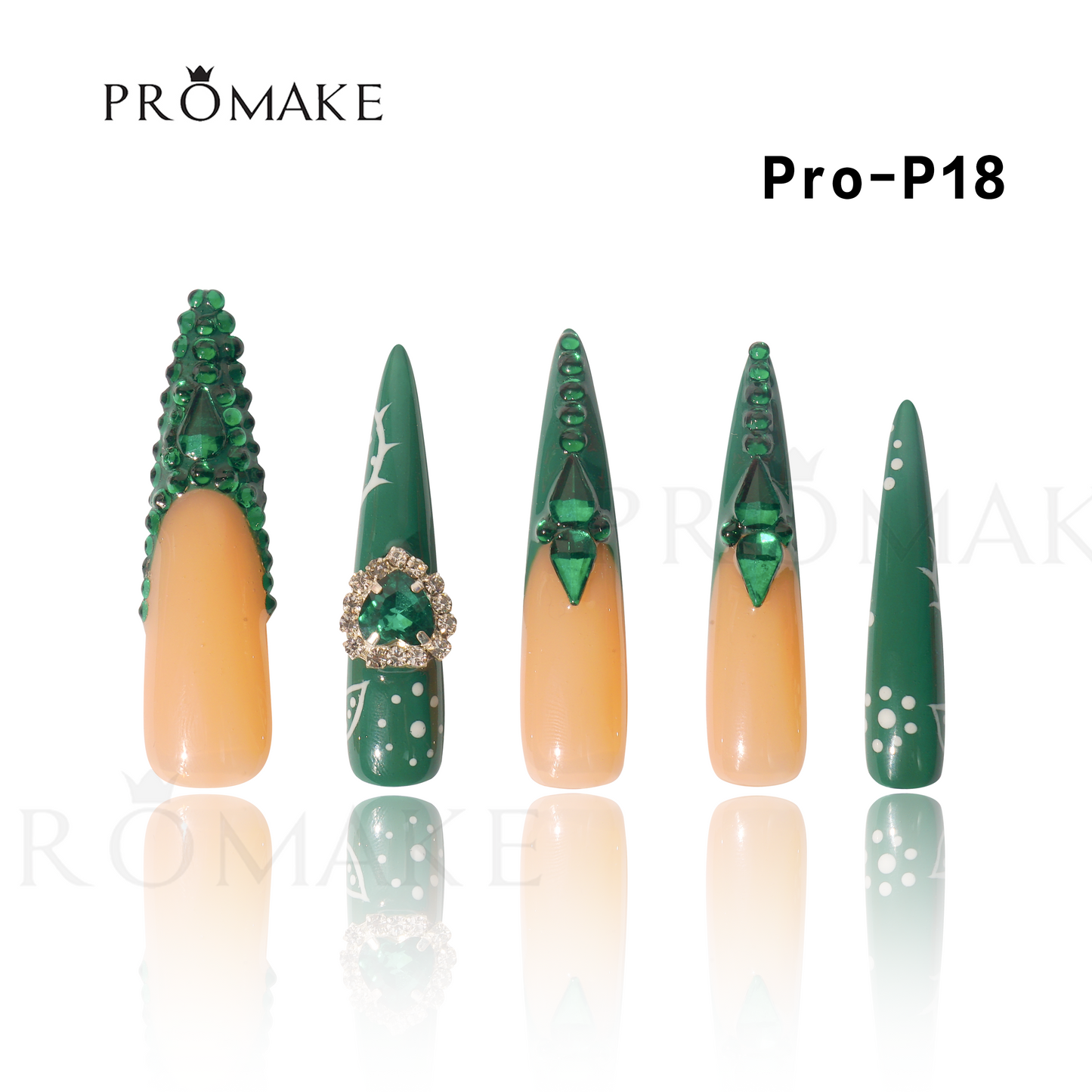 [NEW ARRIVAL] Promake Christmas design！- Custom Handmade Press On Nails 10PCS Reuseable Nails wtih Nail tools