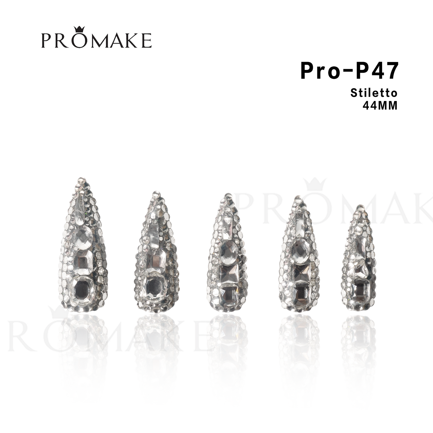 [NEW ARRIVAL] Promake Luxury - Super Long 44MM - P03-133-44mm - Custom Handmade Press On Nails 10PCS Reuseable Nails wtih Nail tools