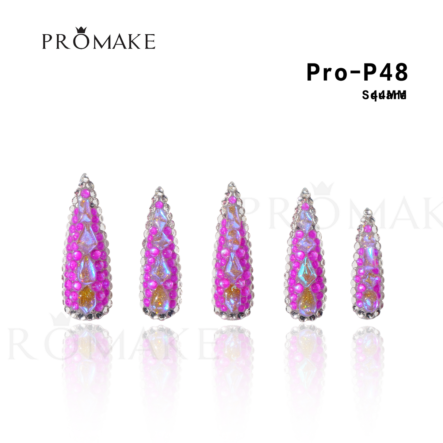 [NEW ARRIVAL] Promake Luxury - Super Long 44MM - P03-133-44mm - Custom Handmade Press On Nails 10PCS Reuseable Nails wtih Nail tools