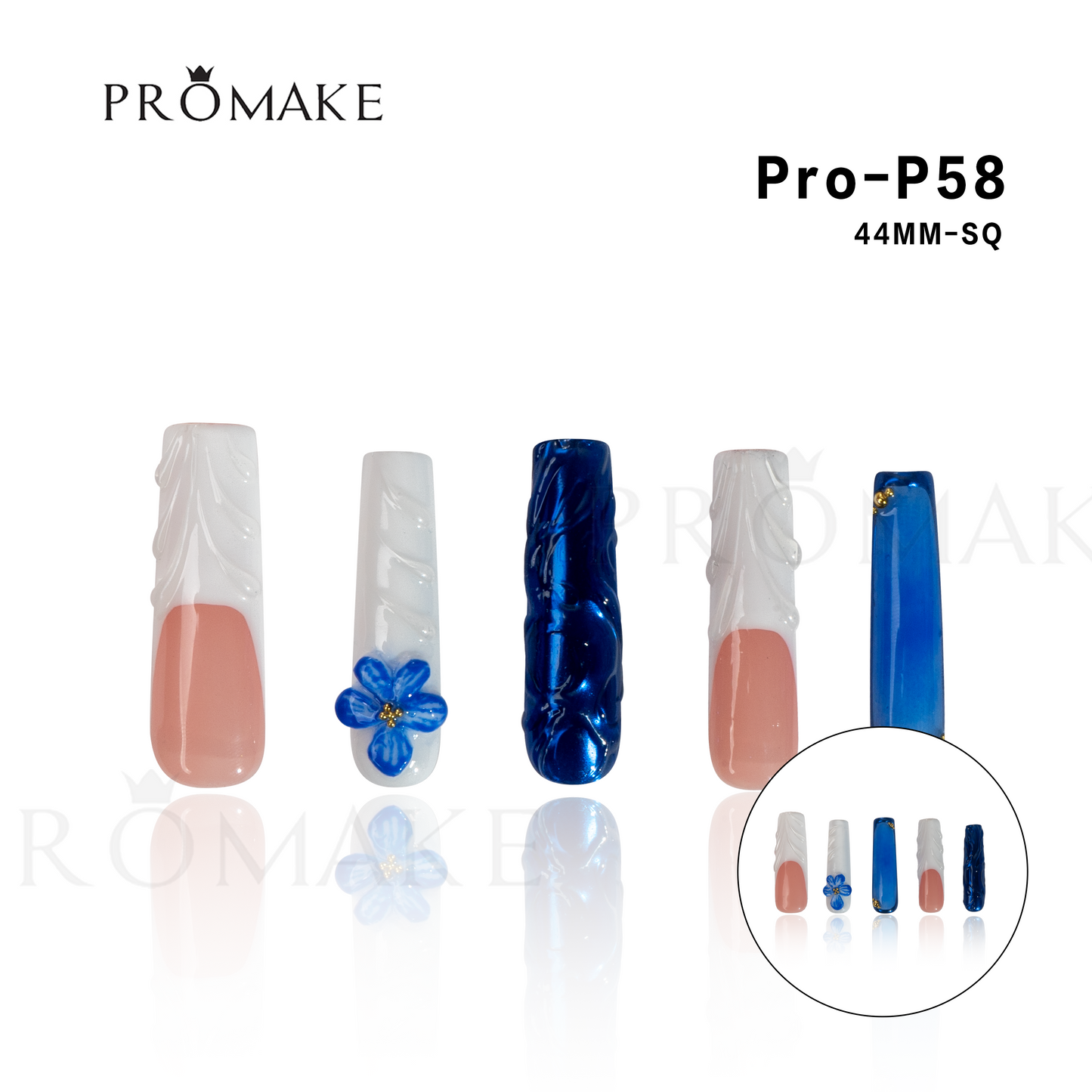 [NEW ARRIVAL] Promake Luxury - Super Long 44MM - P03-133-44mm - Custom Handmade Press On Nails 10PCS Reuseable Nails wtih Nail tools
