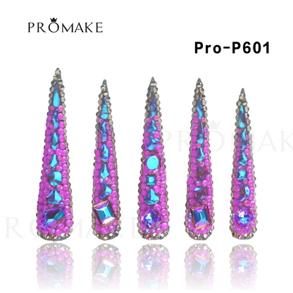 [NEW ARRIVAL] Promake Luxury - Very Super Long 79MM - P601-P610 - Custom Handmade Press On Nails 10PCS Reuseable Nails wtih Nail tools
