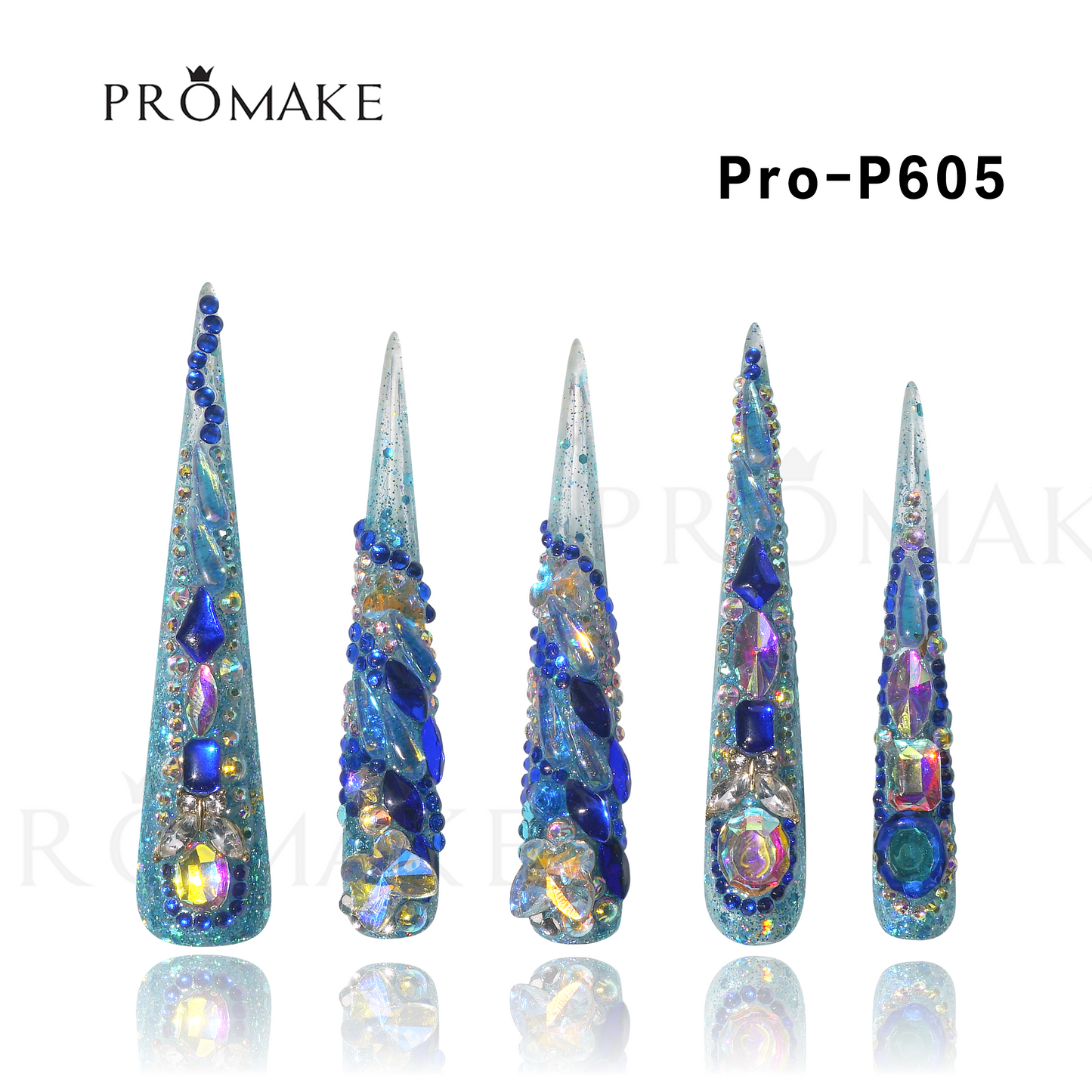 [NEW ARRIVAL] Promake Luxury - Very Super Long 79MM - P601-P610 - Custom Handmade Press On Nails 10PCS Reuseable Nails wtih Nail tools