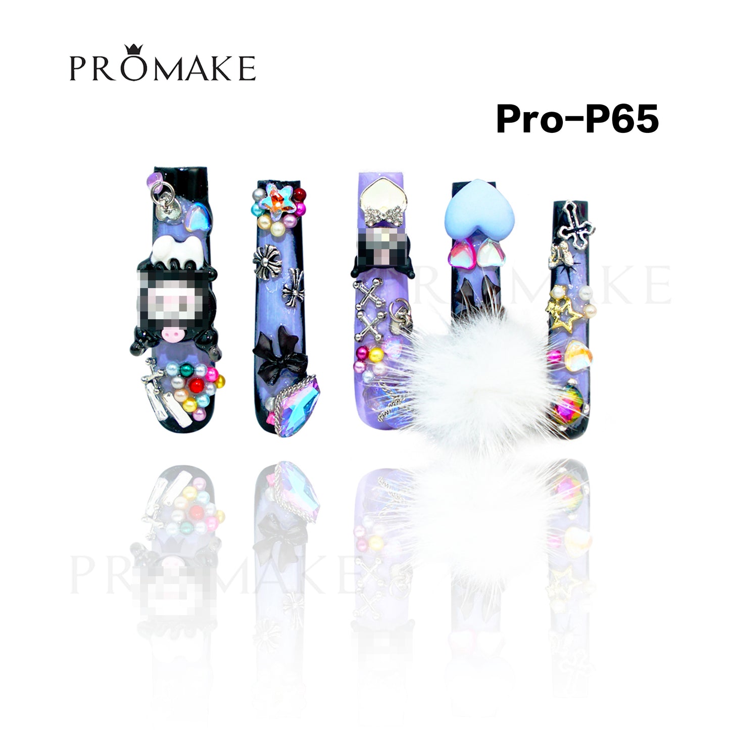 [NEW ARRIVAL] Promake Luxury - Super Long 54MM - P55-P73 - Custom Handmade Press On Nails 10PCS Reuseable Nails wtih Nail tools