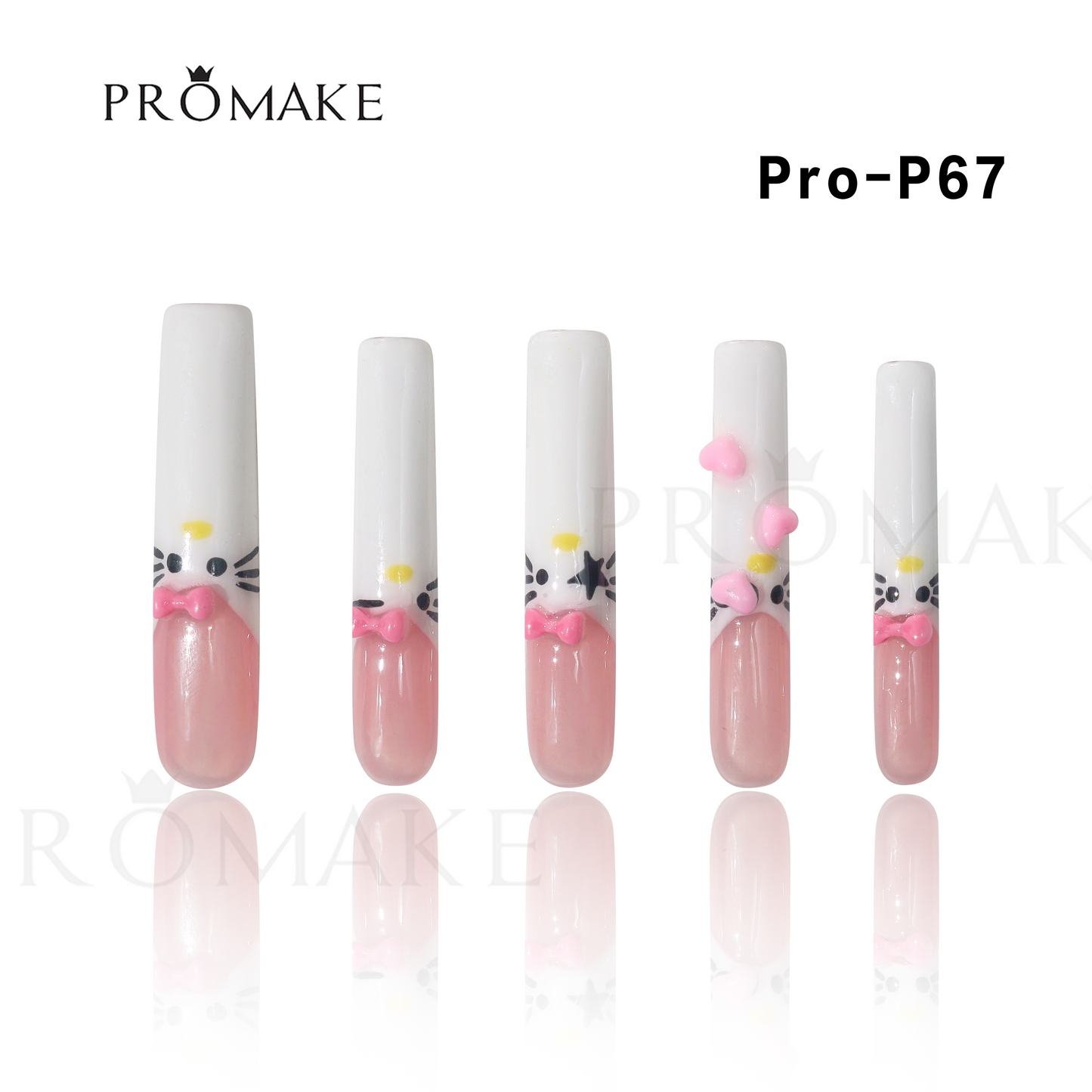 [NEW ARRIVAL] Promake Luxury - Super Long 54MM - P55-P73 - Custom Handmade Press On Nails 10PCS Reuseable Nails wtih Nail tools
