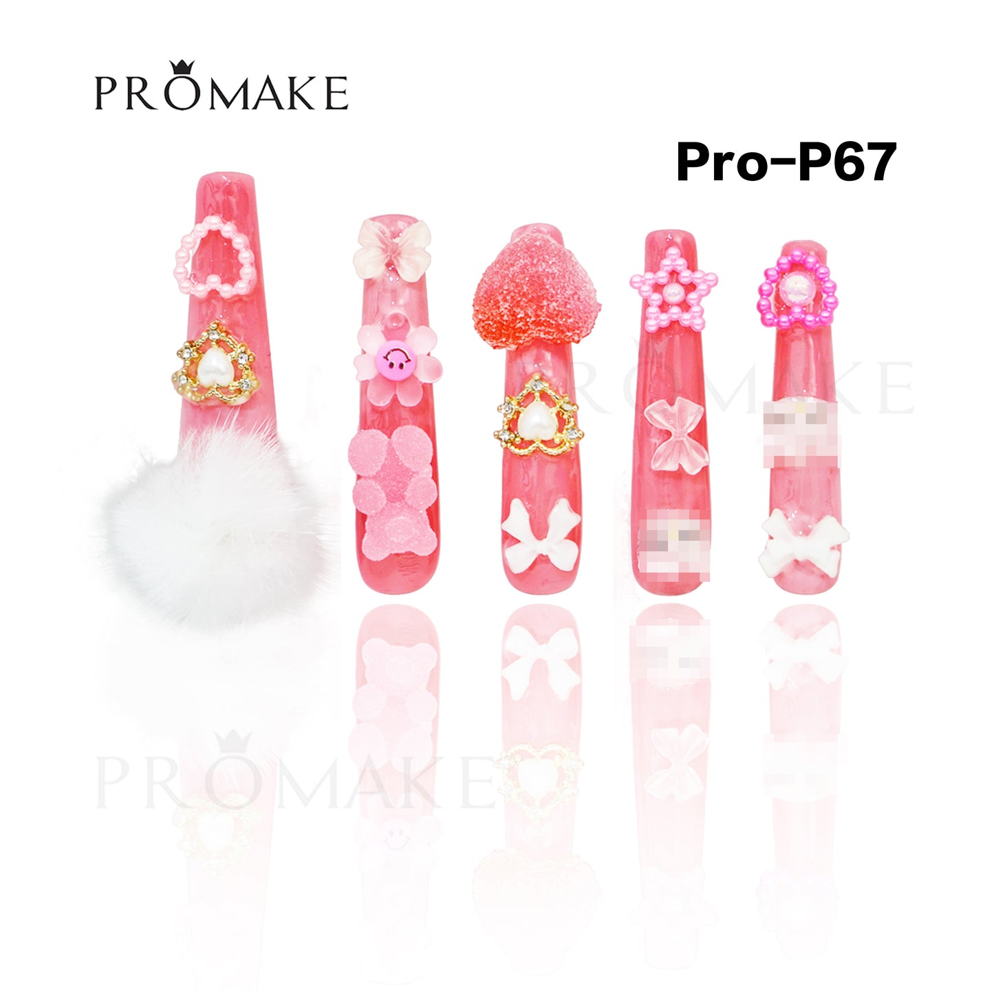 [NEW ARRIVAL] Promake Luxury - Super Long 54MM - P55-P73 - Custom Handmade Press On Nails 10PCS Reuseable Nails wtih Nail tools