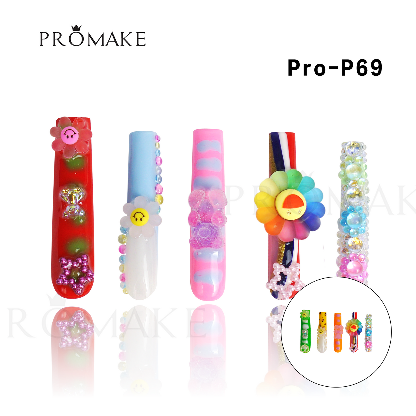 [NEW ARRIVAL] Promake Luxury - Super Long 54MM - P55-P73 - Custom Handmade Press On Nails 10PCS Reuseable Nails wtih Nail tools