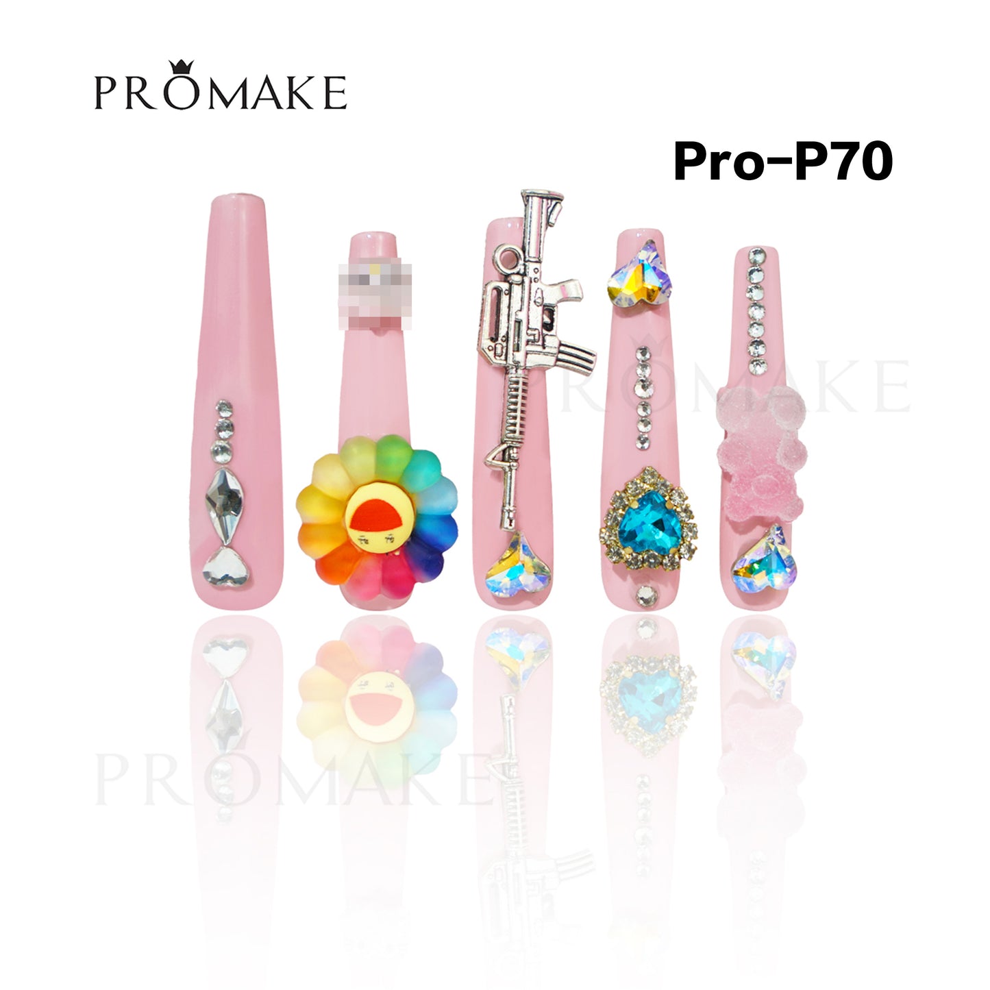 [NEW ARRIVAL] Promake Luxury - Super Long 54MM - P55-P73 - Custom Handmade Press On Nails 10PCS Reuseable Nails wtih Nail tools