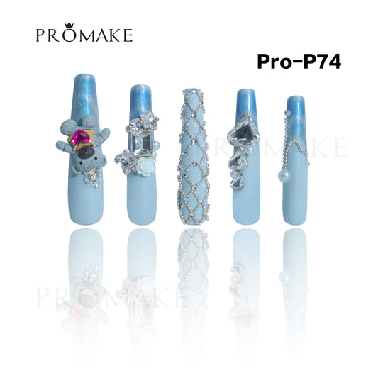 [NEW ARRIVAL] Promake Luxury - Super Long 54MM - P74-P92 - Custom Handmade Press On Nails 10PCS Reuseable Nails wtih Nail tools