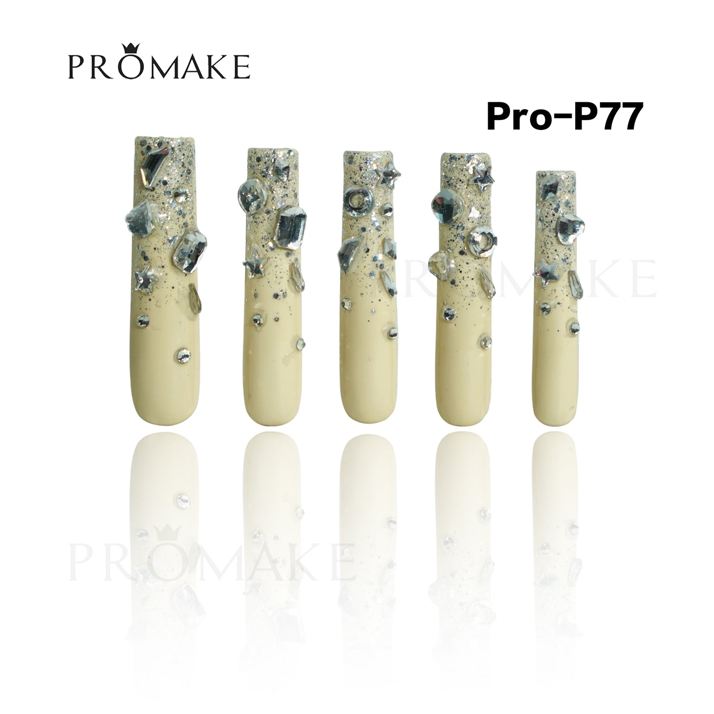 [NEW ARRIVAL] Promake Luxury - Super Long 54MM - P74-P92 - Custom Handmade Press On Nails 10PCS Reuseable Nails wtih Nail tools