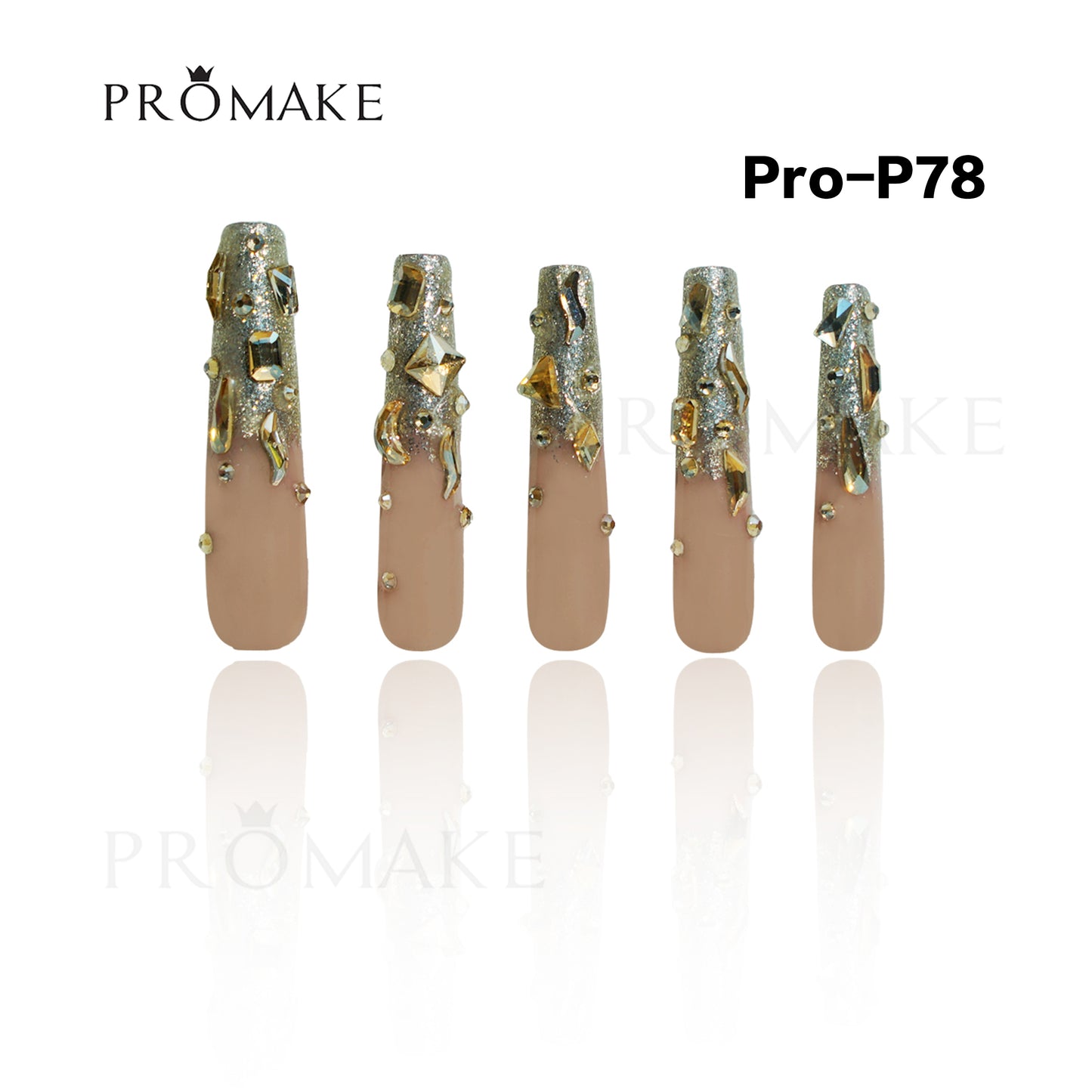 [NEW ARRIVAL] Promake Luxury - Super Long 54MM - P74-P92 - Custom Handmade Press On Nails 10PCS Reuseable Nails wtih Nail tools