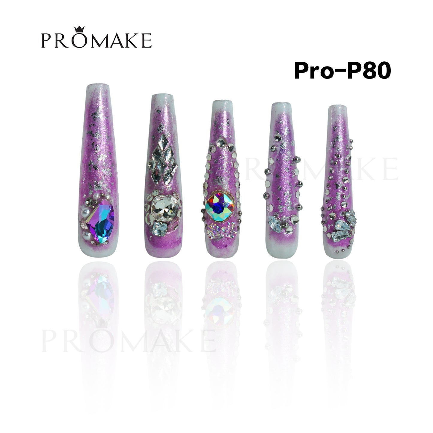 [NEW ARRIVAL] Promake Luxury - Super Long 54MM - P74-P92 - Custom Handmade Press On Nails 10PCS Reuseable Nails wtih Nail tools