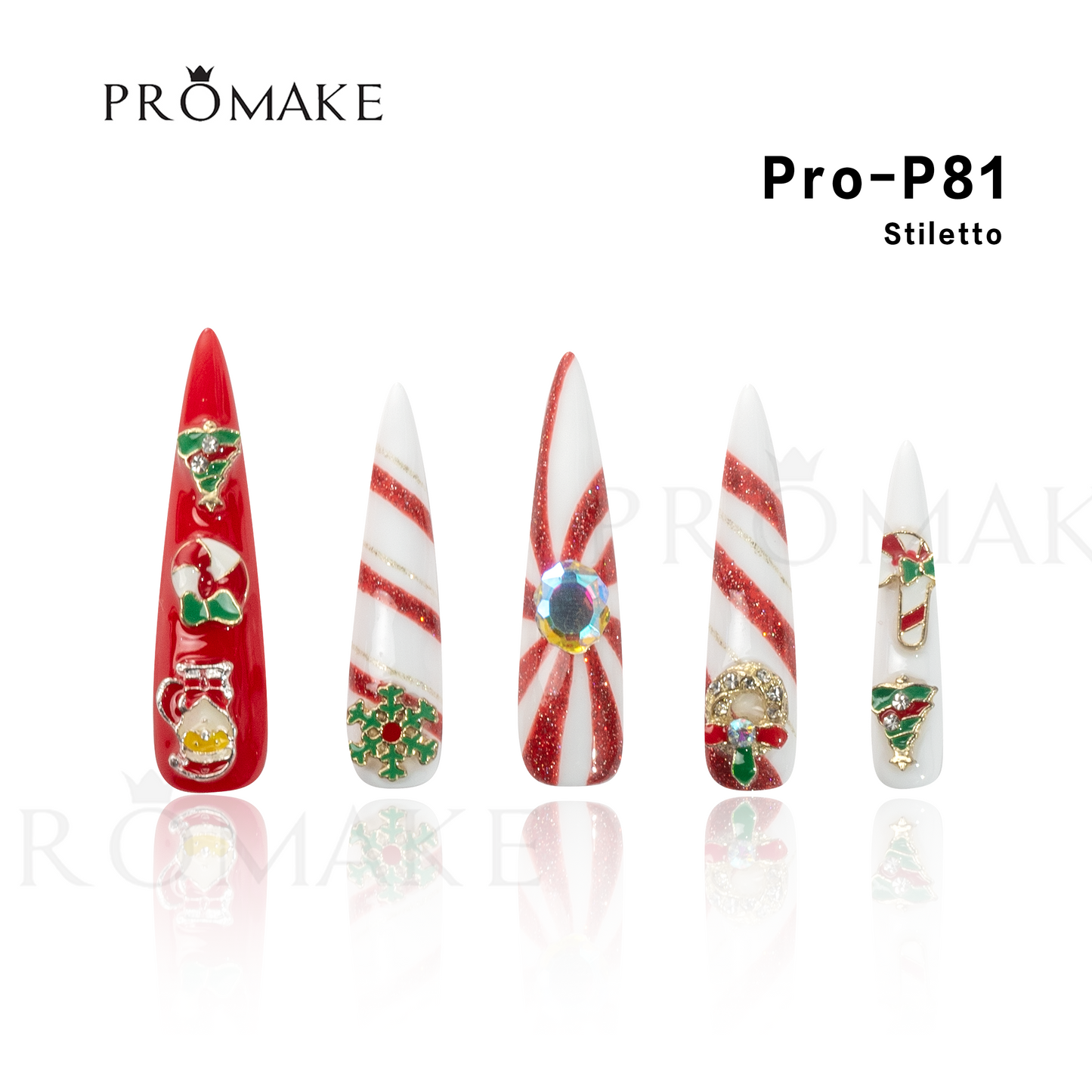[NEW ARRIVAL] Promake Christmas design！- Custom Handmade Press On Nails 10PCS Reuseable Nails wtih Nail tools