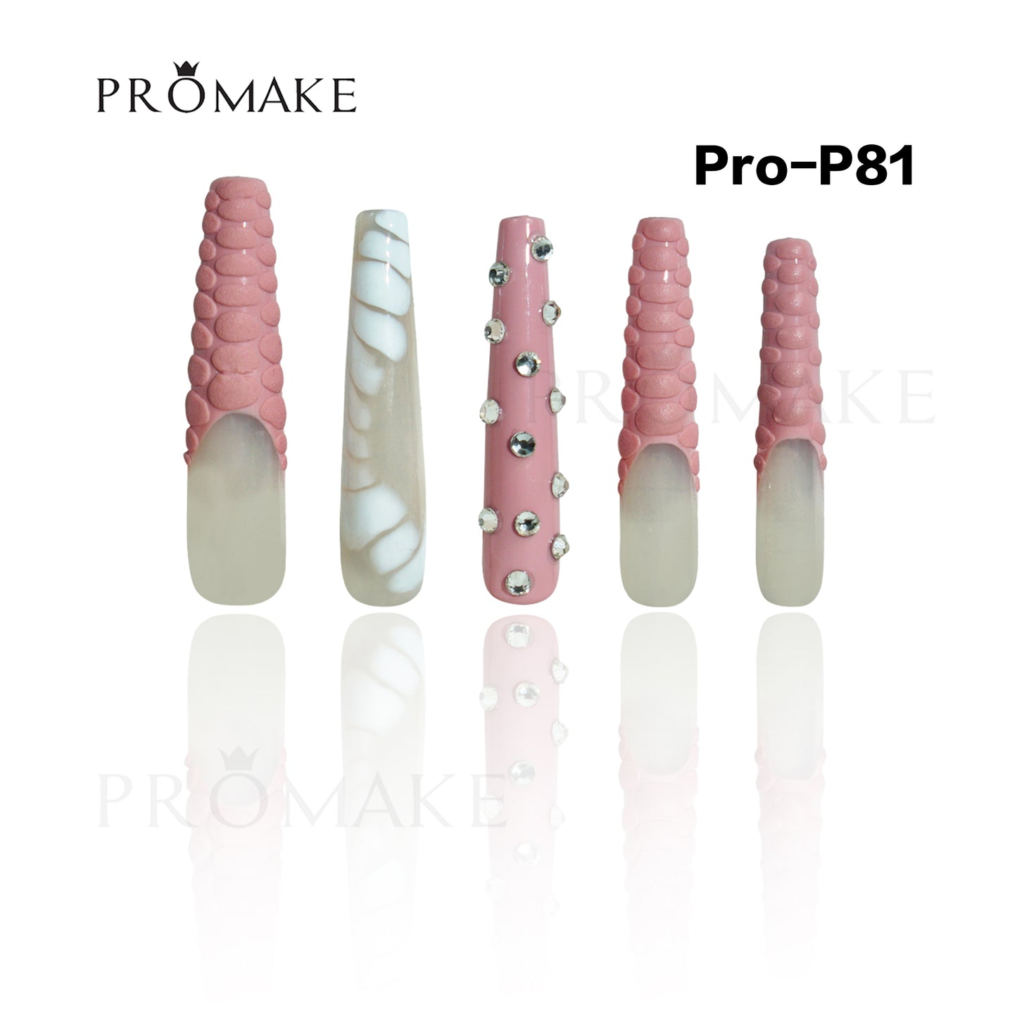 [NEW ARRIVAL] Promake Luxury - Super Long 54MM - P74-P92 - Custom Handmade Press On Nails 10PCS Reuseable Nails wtih Nail tools