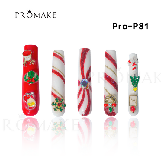 [NEW ARRIVAL] Promake Christmas design！- Custom Handmade Press On Nails 10PCS Reuseable Nails wtih Nail tools