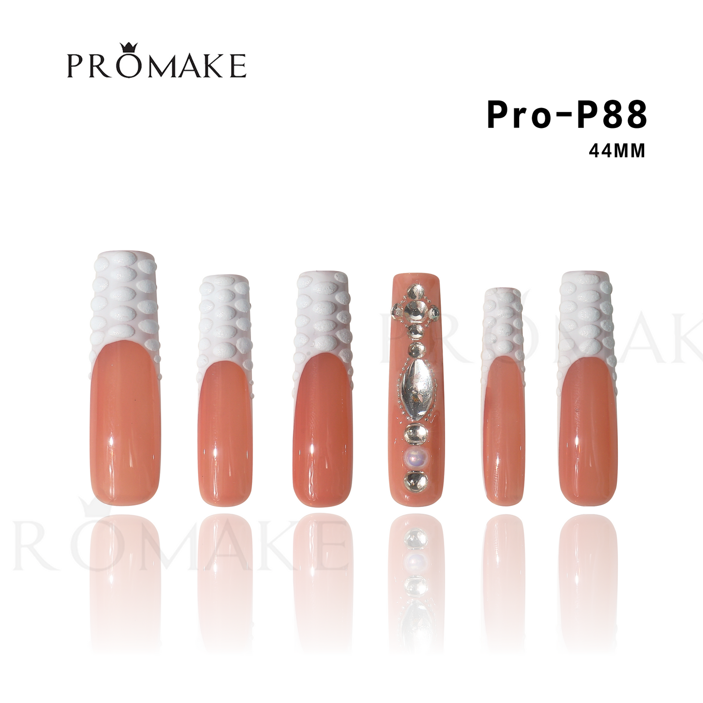 [NEW ARRIVAL] Promake Luxury - Super Long 44MM - P03-133-44mm - Custom Handmade Press On Nails 10PCS Reuseable Nails wtih Nail tools