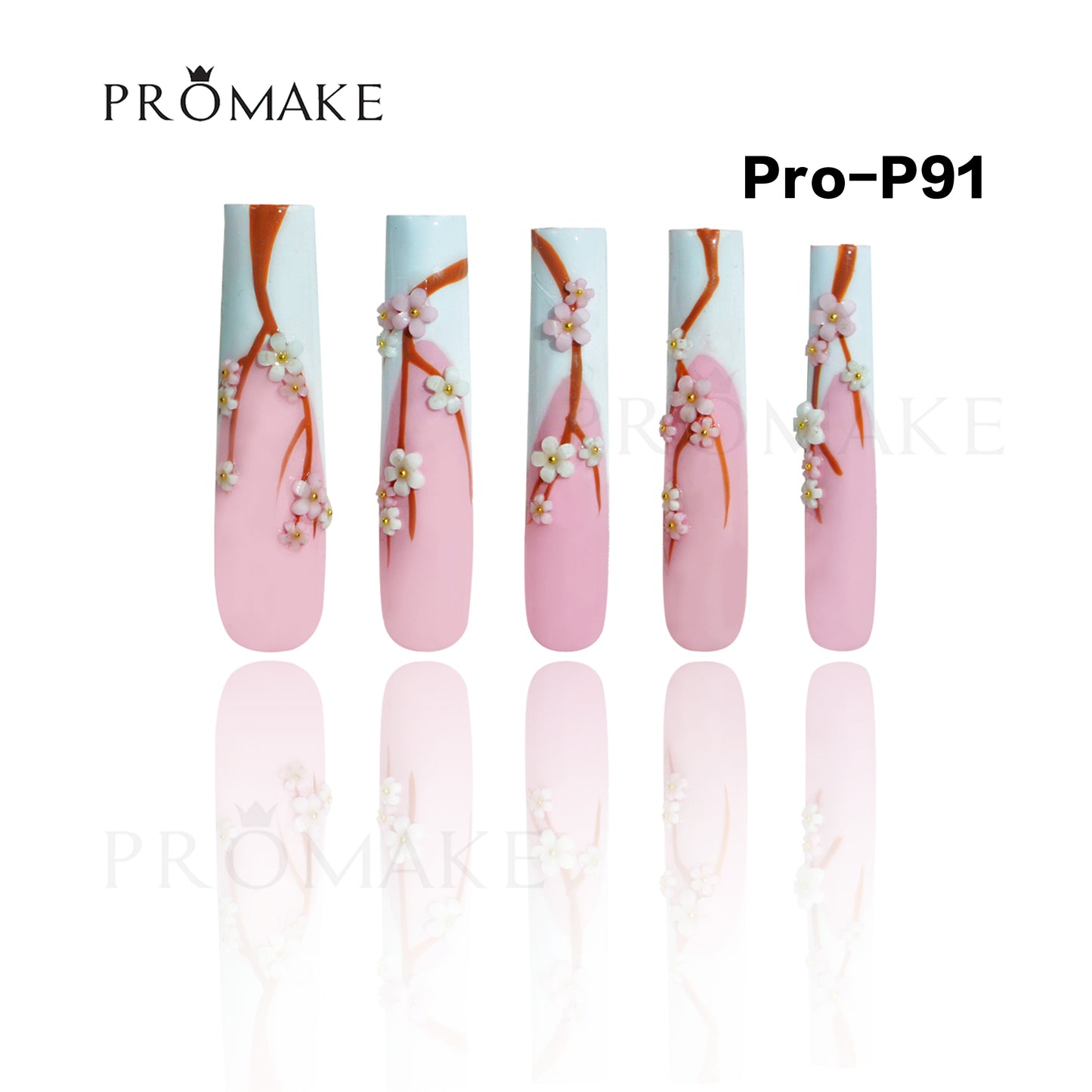 [NEW ARRIVAL] Promake Luxury - Super Long 54MM - P74-P92 - Custom Handmade Press On Nails 10PCS Reuseable Nails wtih Nail tools
