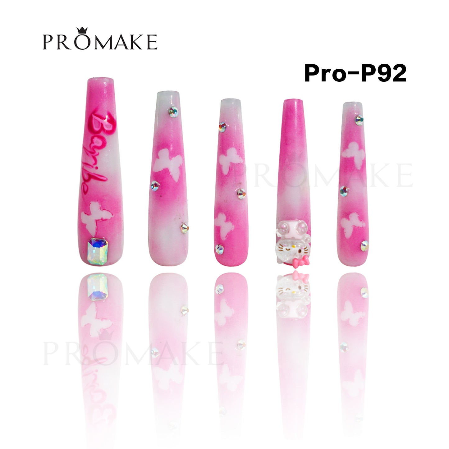 [NEW ARRIVAL] Promake Luxury - Super Long 54MM - P74-P92 - Custom Handmade Press On Nails 10PCS Reuseable Nails wtih Nail tools