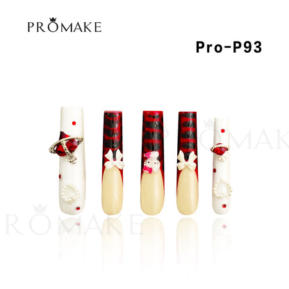 [NEW ARRIVAL] Promake Luxury - Super Long 54MM - P93-P108 - Custom Handmade Press On Nails 10PCS Reuseable Nails wtih Nail tools