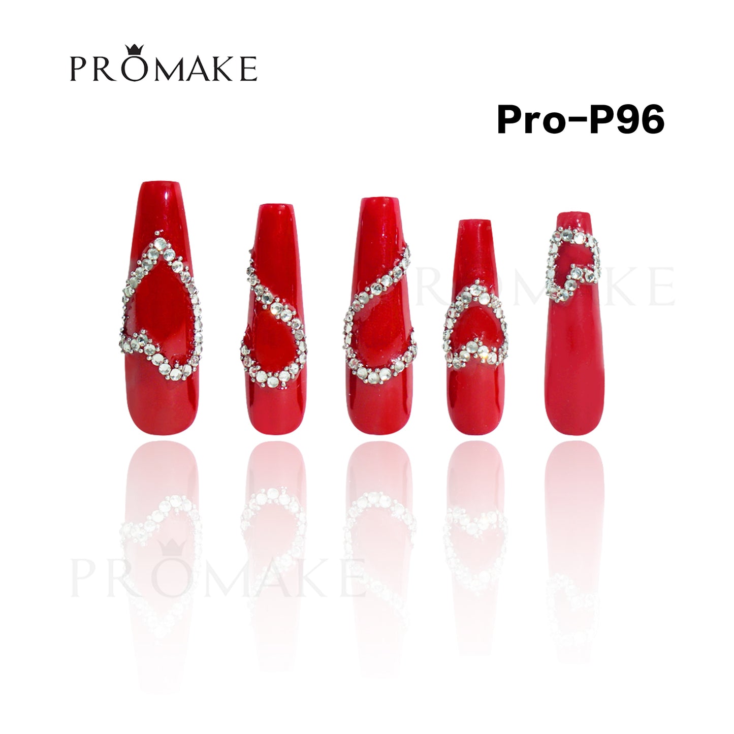 [NEW ARRIVAL] Promake Luxury - Super Long 54MM - P93-P108 - Custom Handmade Press On Nails 10PCS Reuseable Nails wtih Nail tools