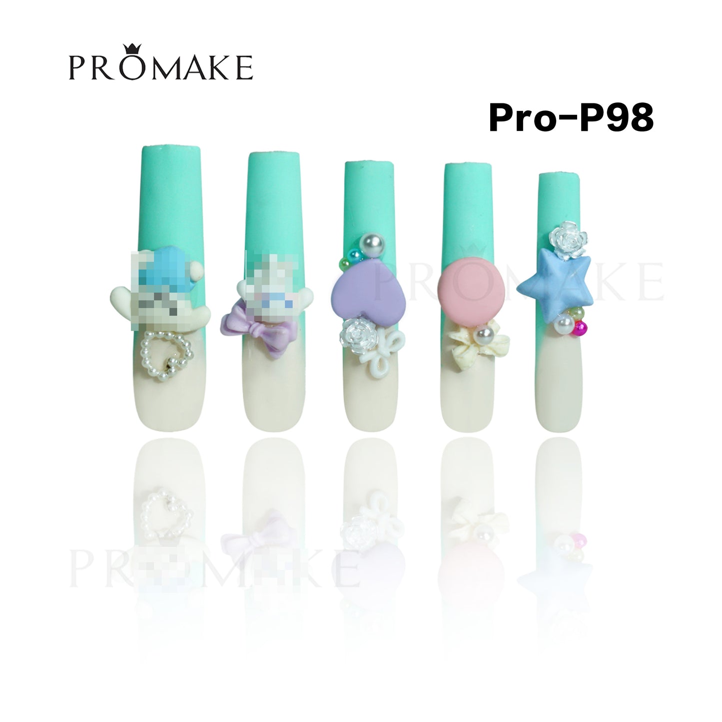 [NEW ARRIVAL] Promake Luxury - Super Long 54MM - P93-P108 - Custom Handmade Press On Nails 10PCS Reuseable Nails wtih Nail tools