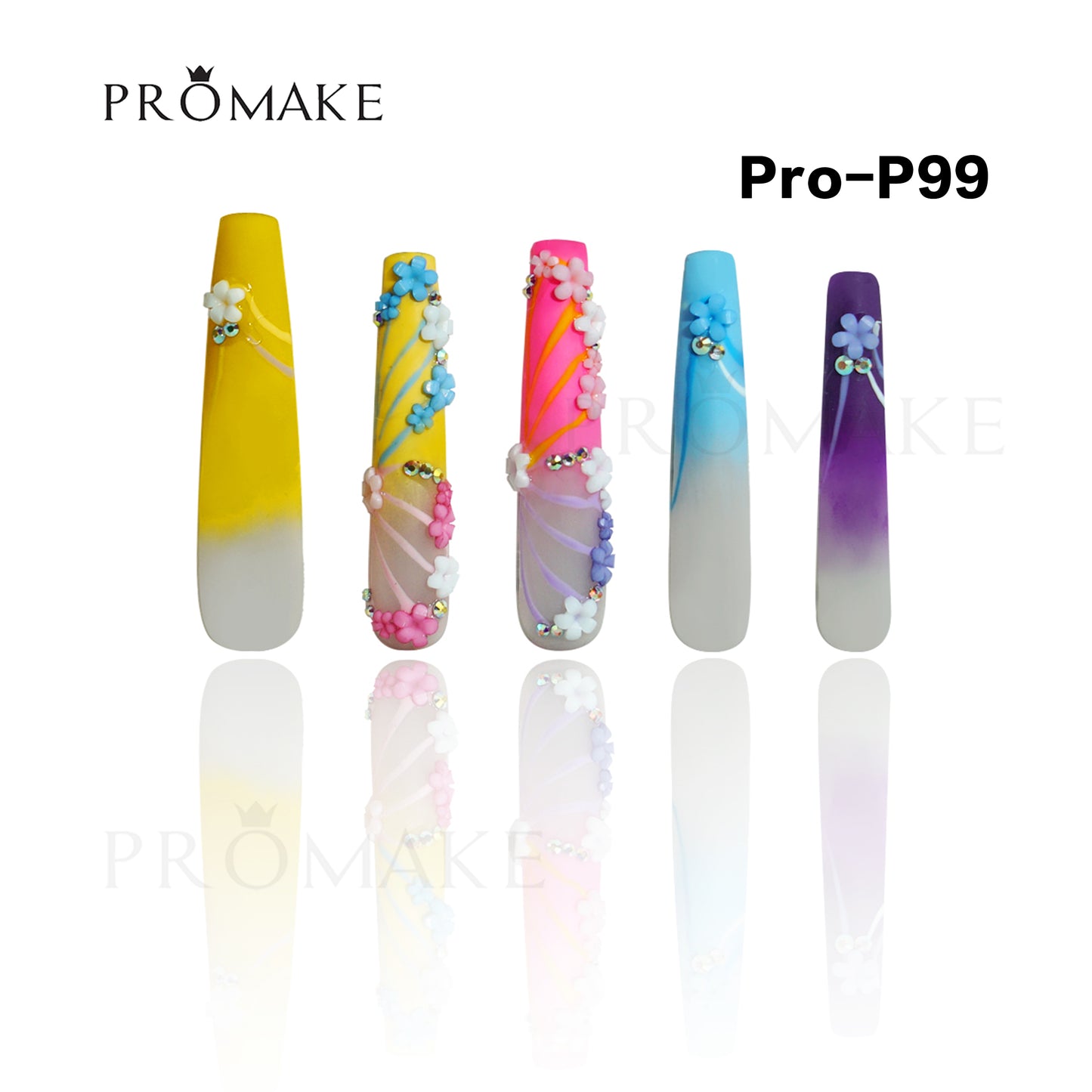 [NEW ARRIVAL] Promake Luxury - Super Long 54MM - P93-P108 - Custom Handmade Press On Nails 10PCS Reuseable Nails wtih Nail tools