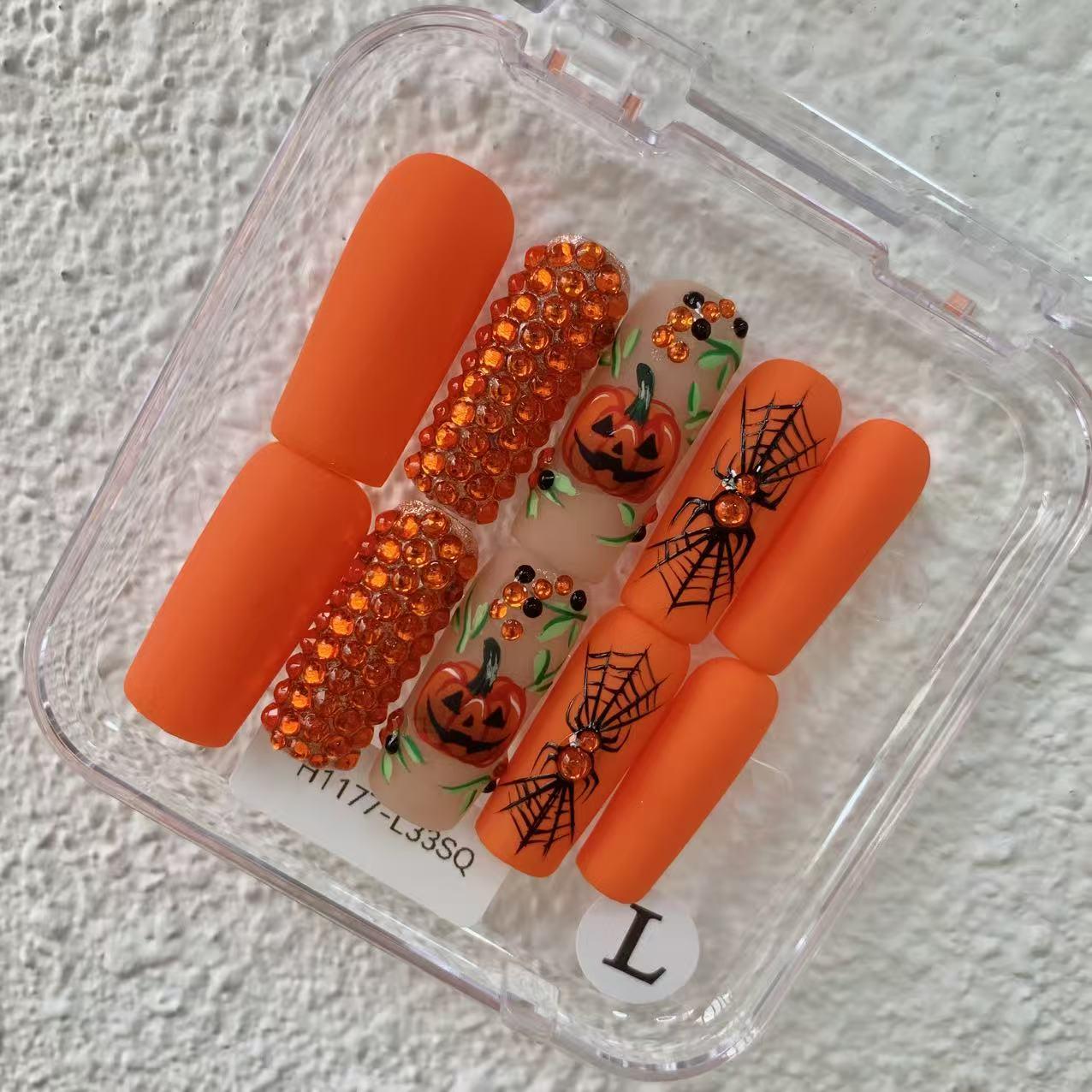 Promake | Best-Selling Luxury Handmade Press On Nails for Women, Reusable Acrylic Fake Nails with 3D Nail Art, Rhinestones and Unique Designer Styles, Multiple Shapes and Lengths, Upgraded Nail Application Kit